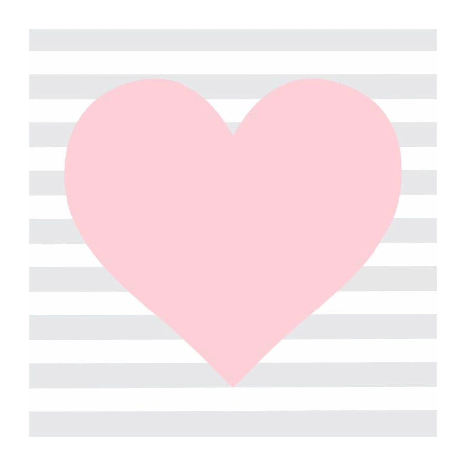Soft Pink Heart Striped Modern Art Wall Art