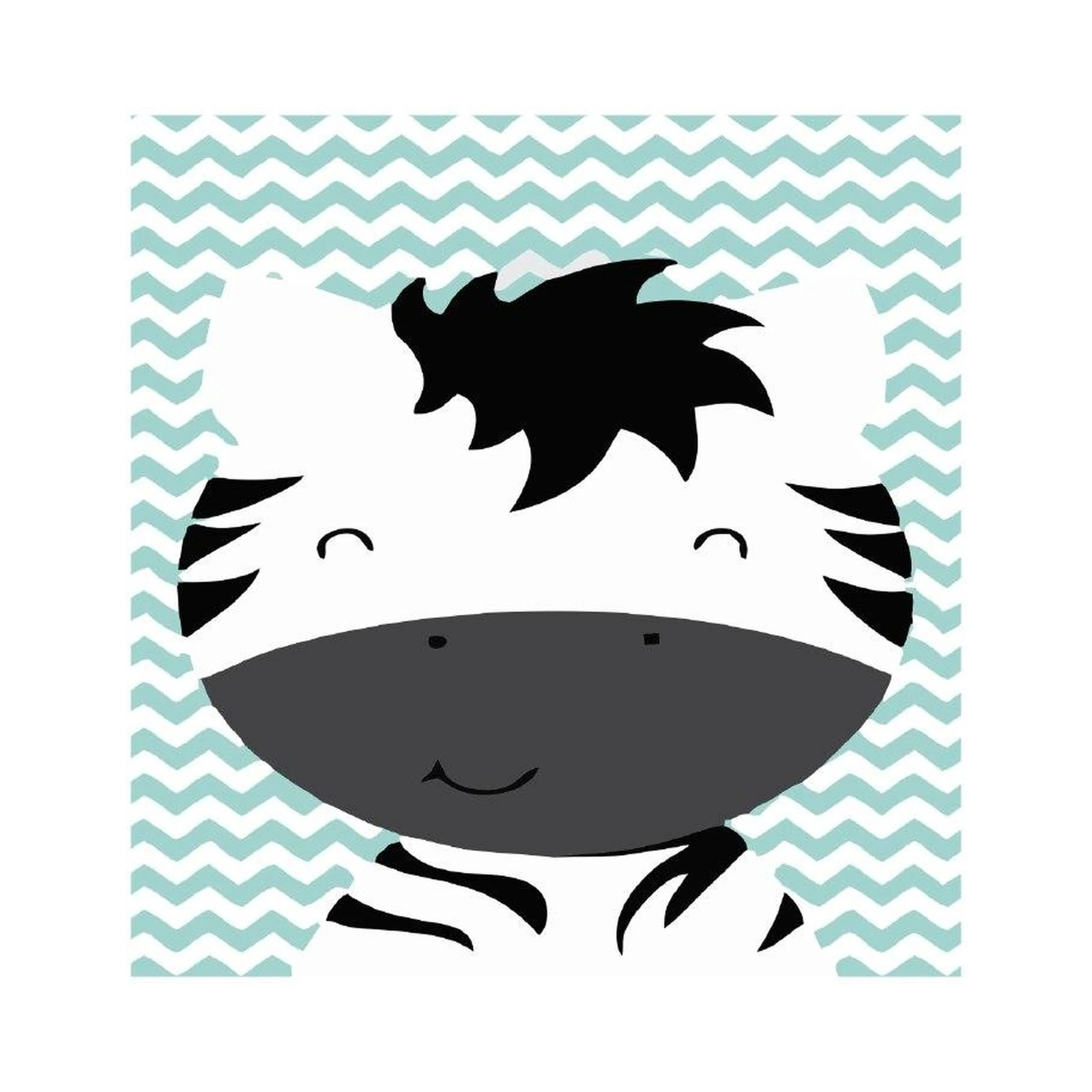 Cute Baby Zebra Chevron Wall Art Wall Art