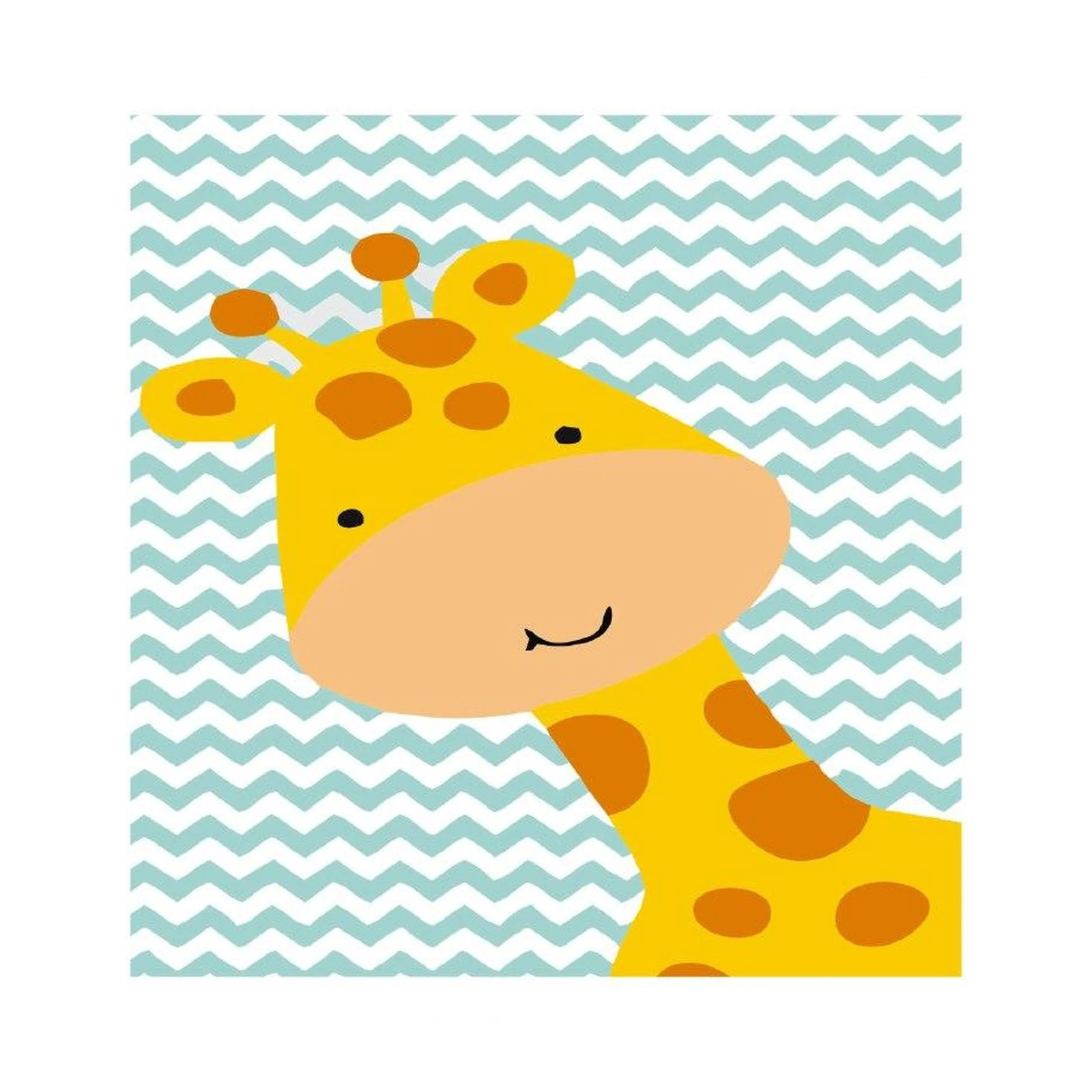 Cute Giraffe Chevron Nursery Art Wall Art