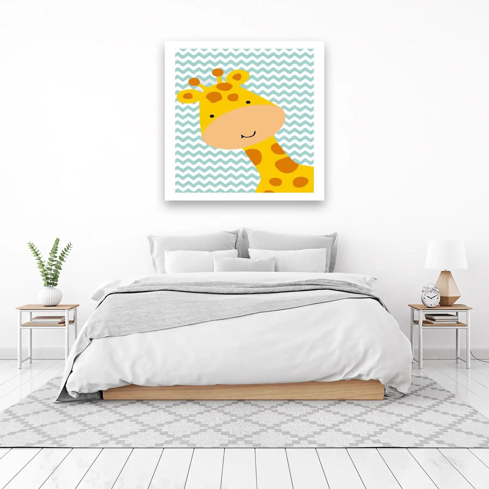 Cute Giraffe Chevron Nursery Art Wall Art