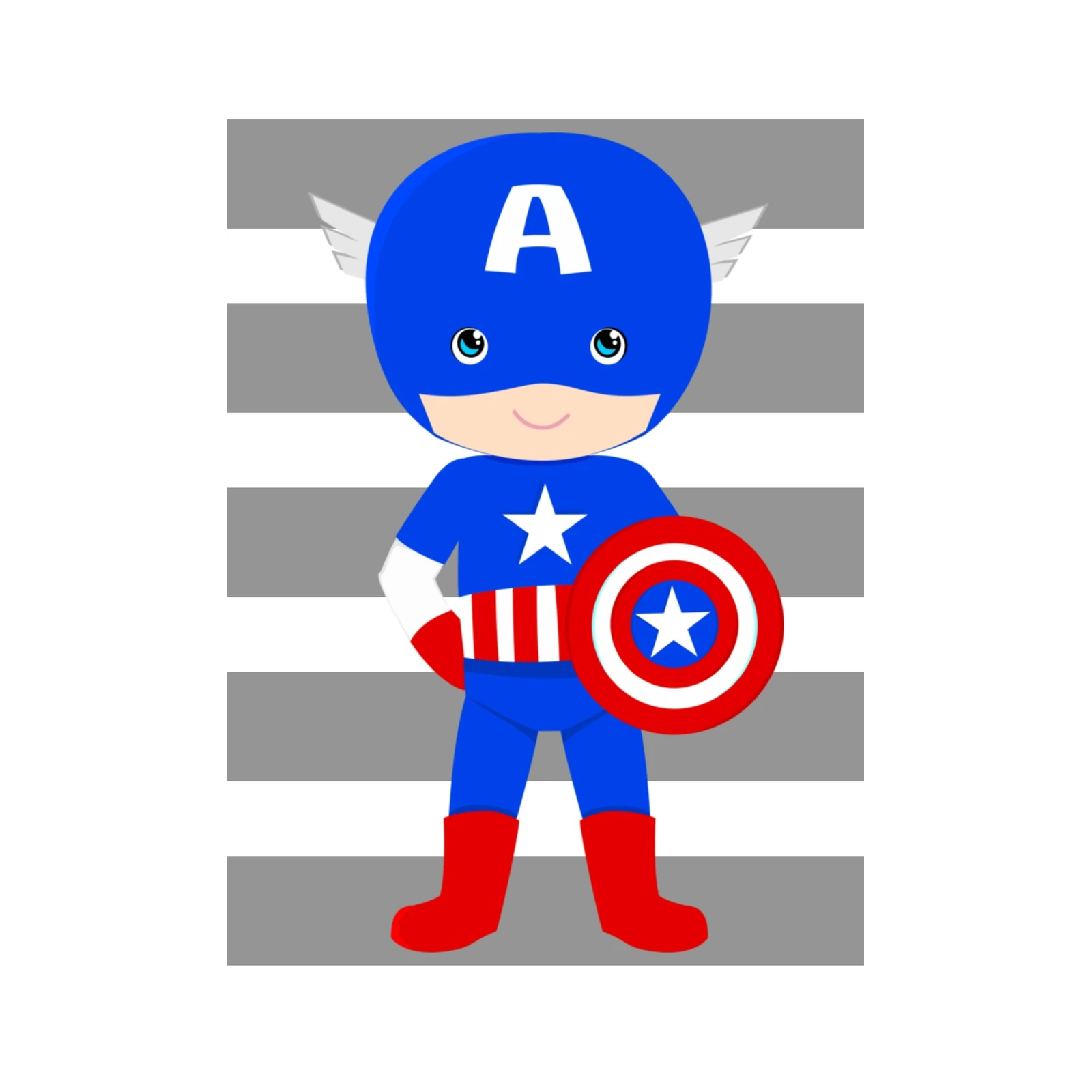 Cute Captain America Hero Wall Art