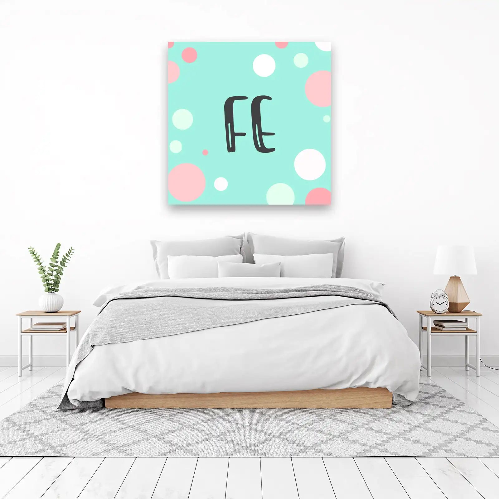 Playful 'FE' Typography Wall Art