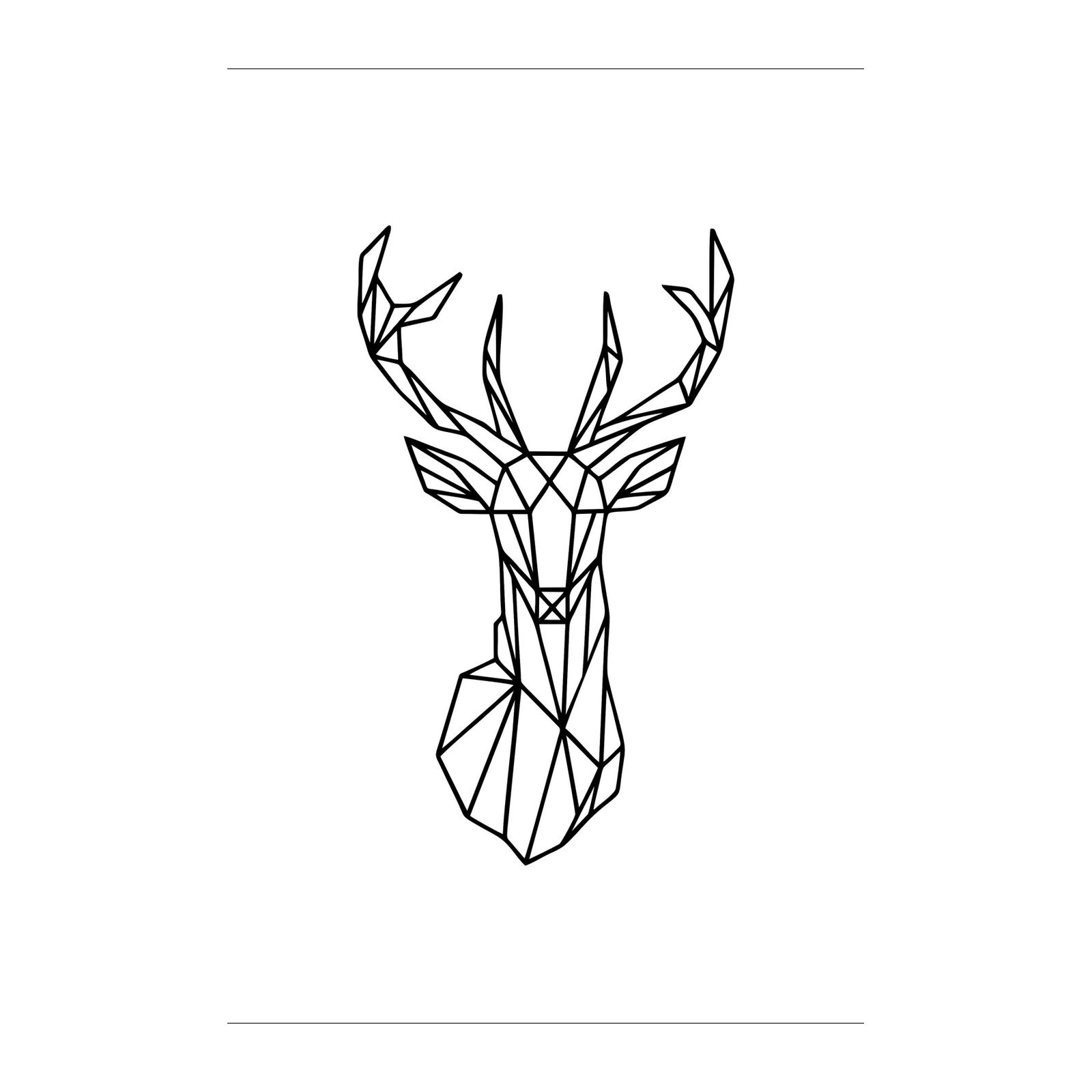 Geometric Deer Head Minimalist Wall Art