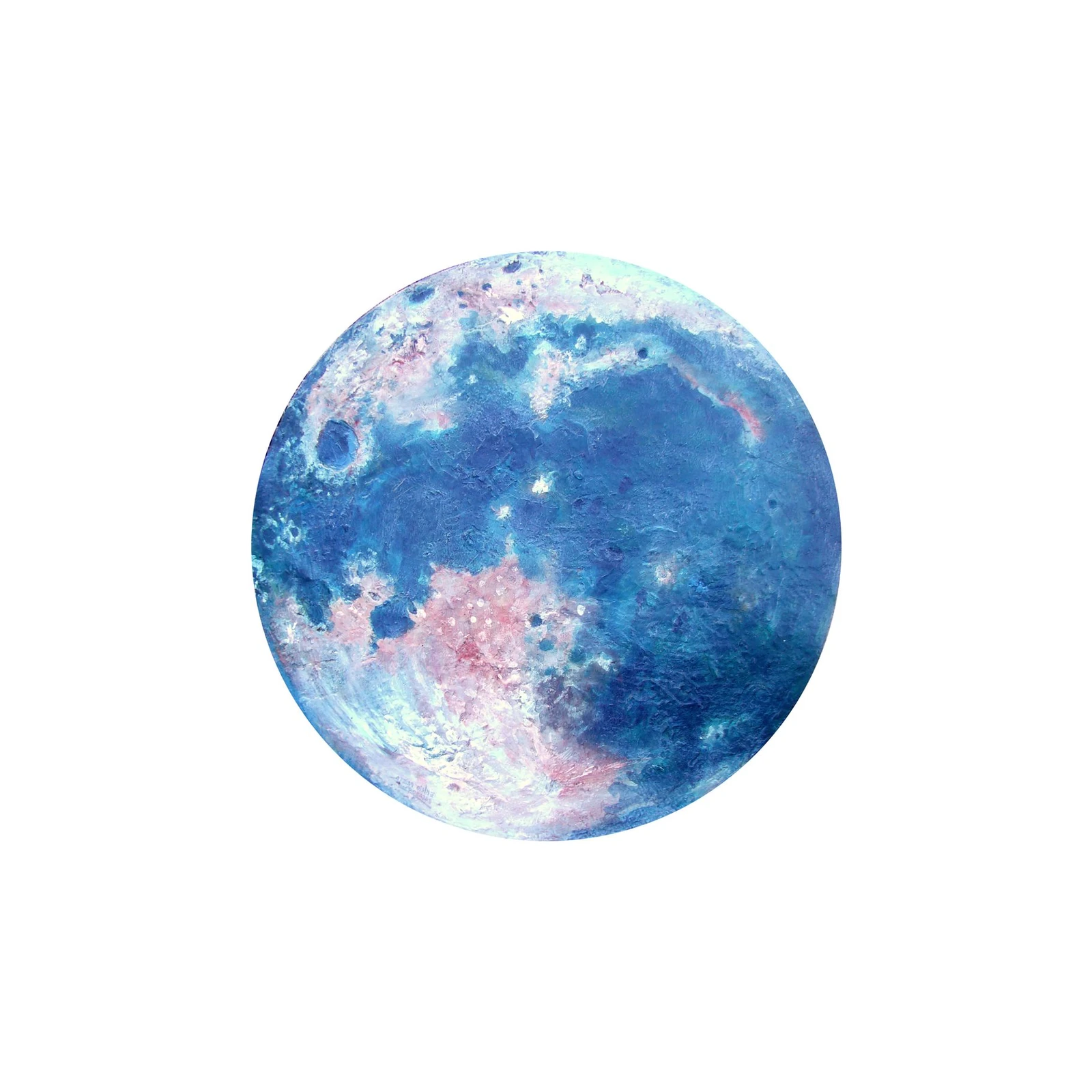 Cosmic Blue Moon Textured Wall Art
