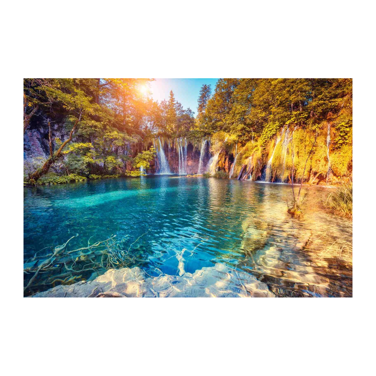 Turquoise Waterfall Serenity Wall Art