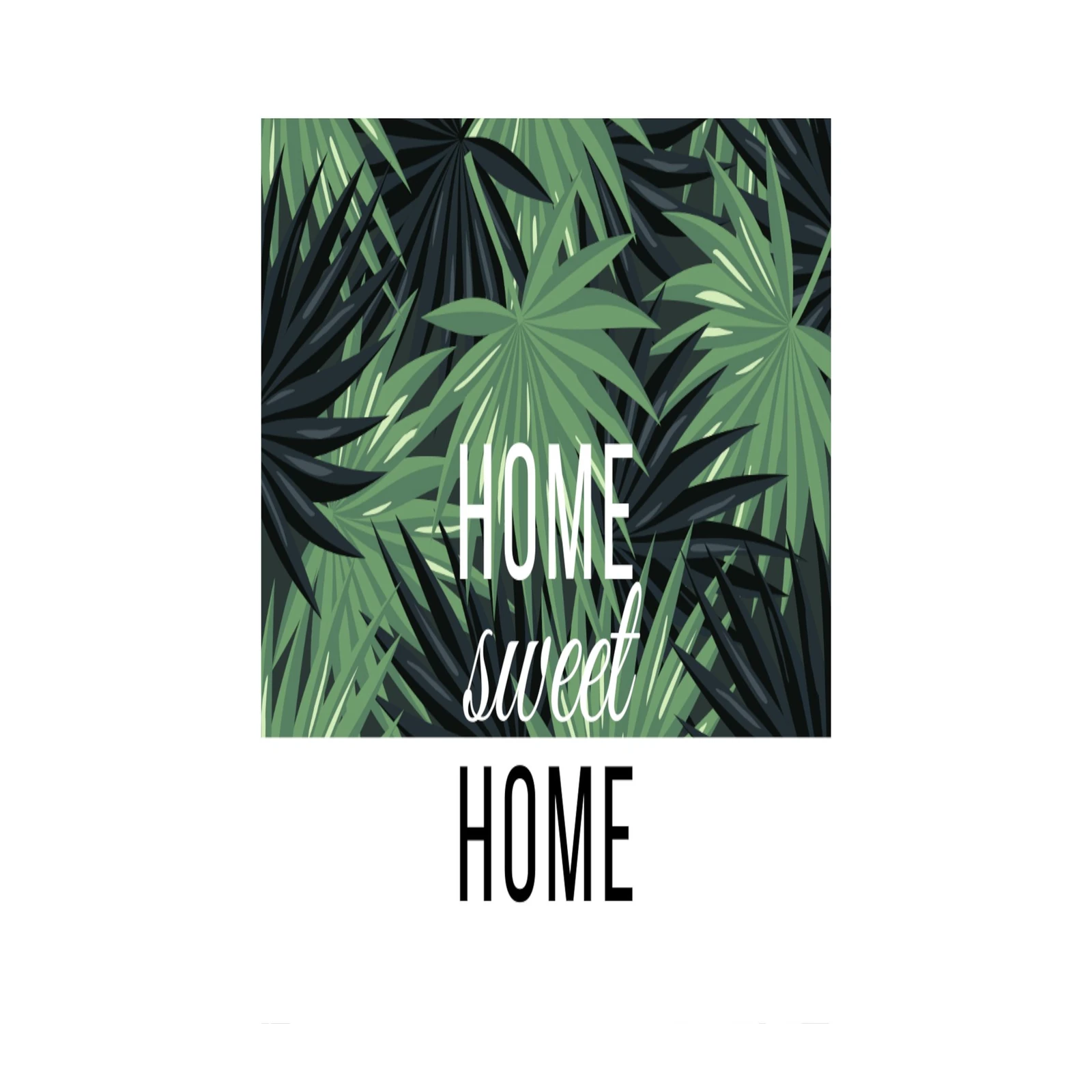 Tropical Palm "Home Sweet Home" Wall Art