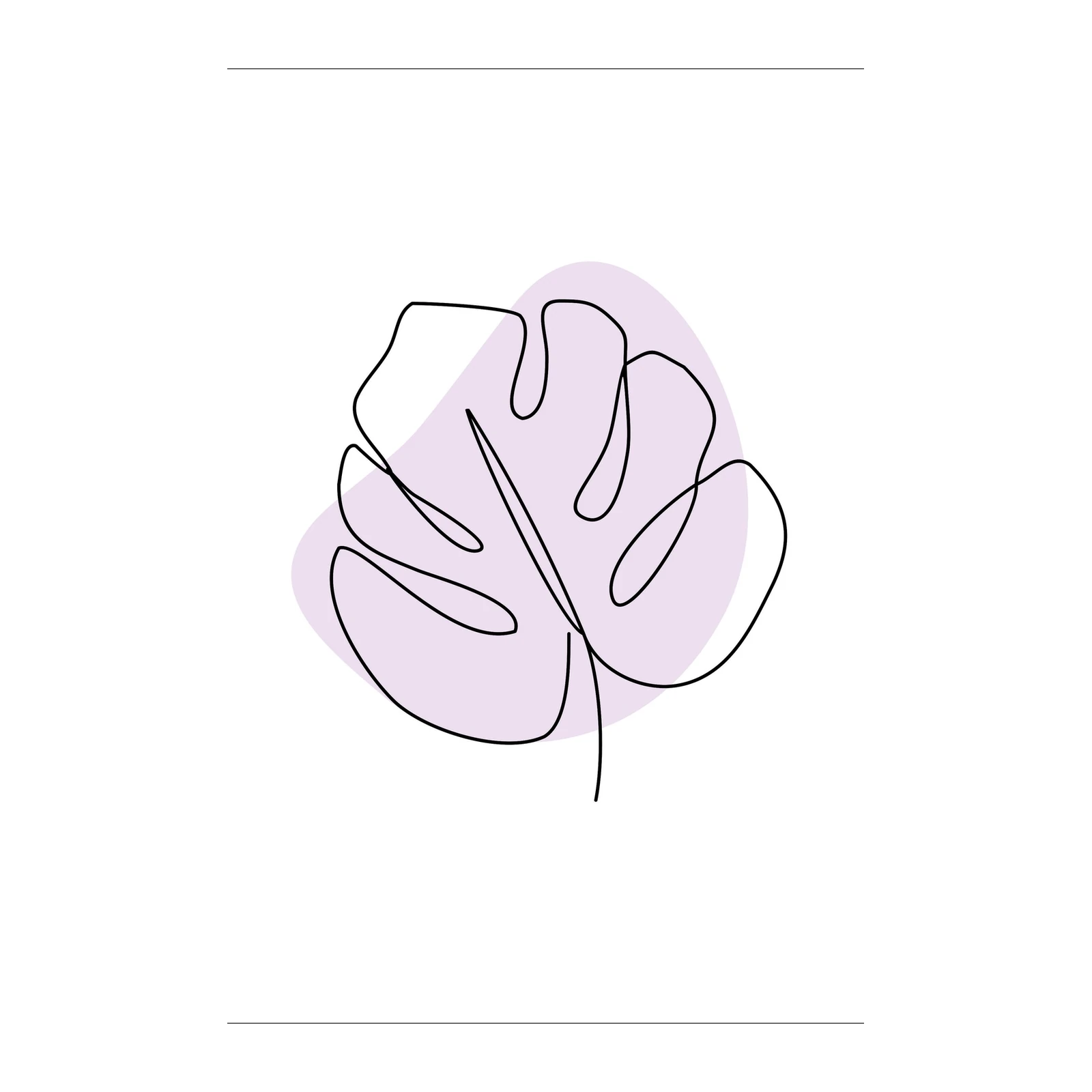 Monstera Line Art Wall Art - Boho Botanical Wall Art