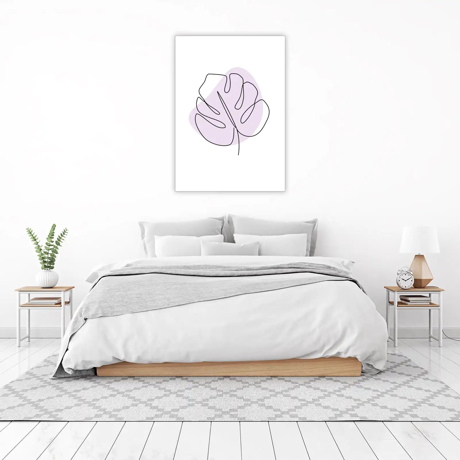 Monstera Line Art Wall Art - Boho Botanical Wall Art