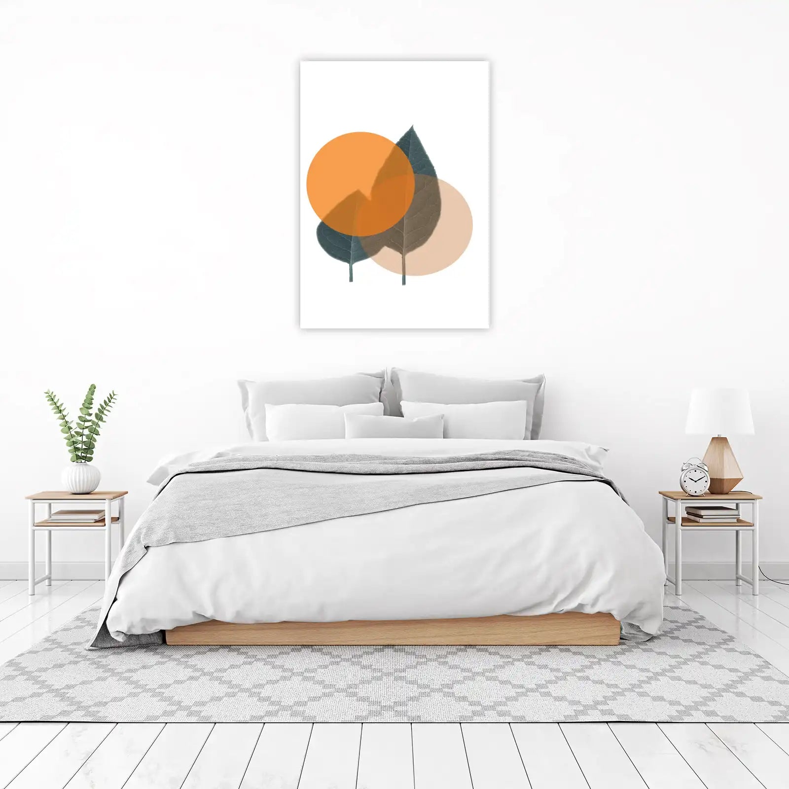 Abstract Leaf Circles Wall Art