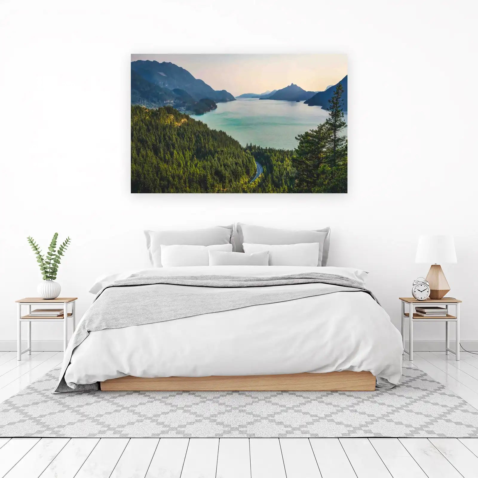 Scenic Mountain Lake Road Wall Art