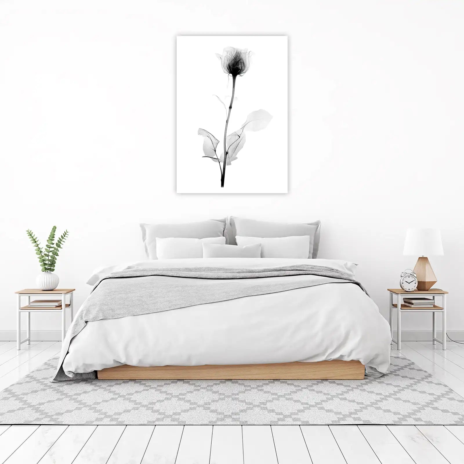 Elegant X-Ray Rose Wall Art