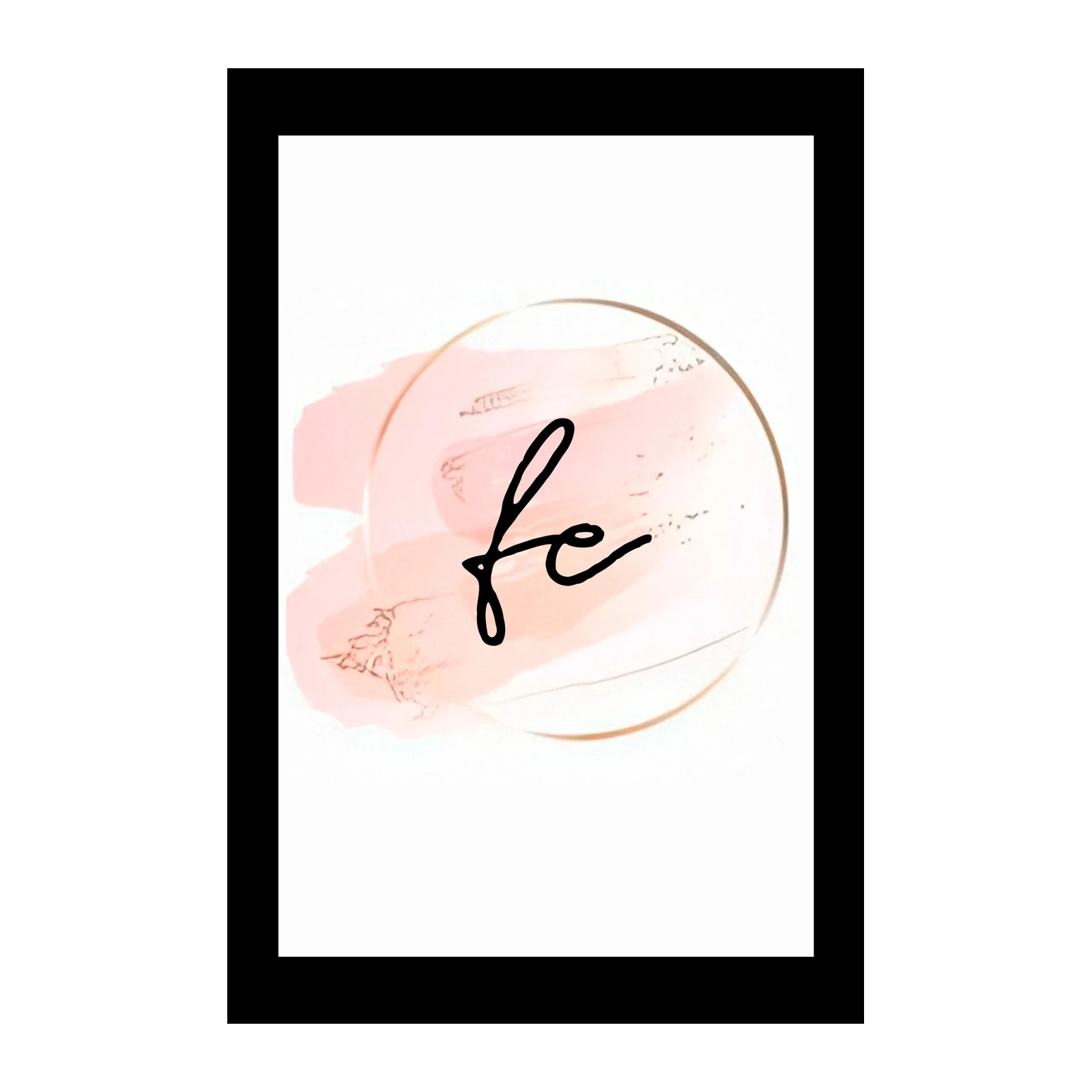 Elegant Pink Script 'fe' Wall Art