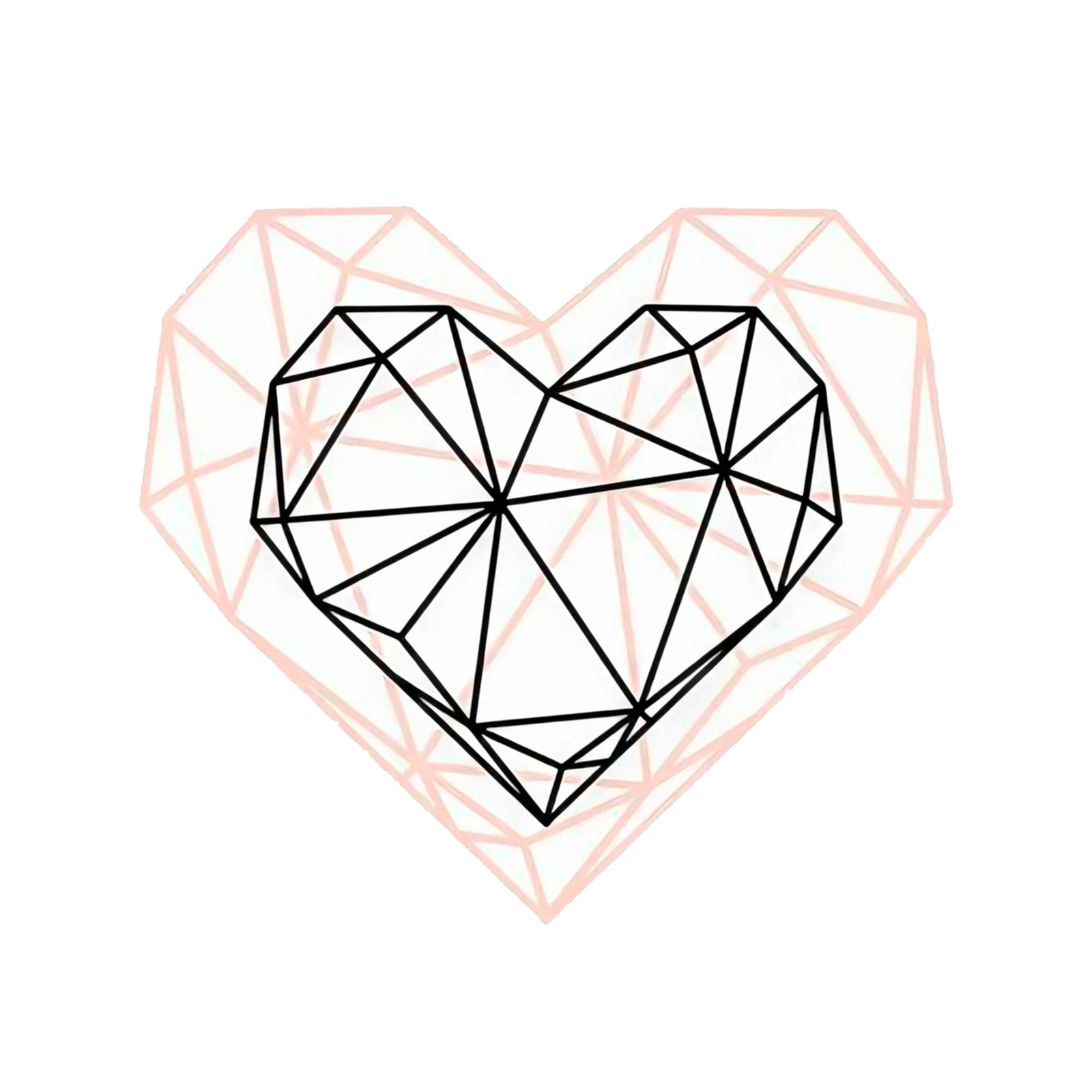 Geometric Heart Line Art Wall Art