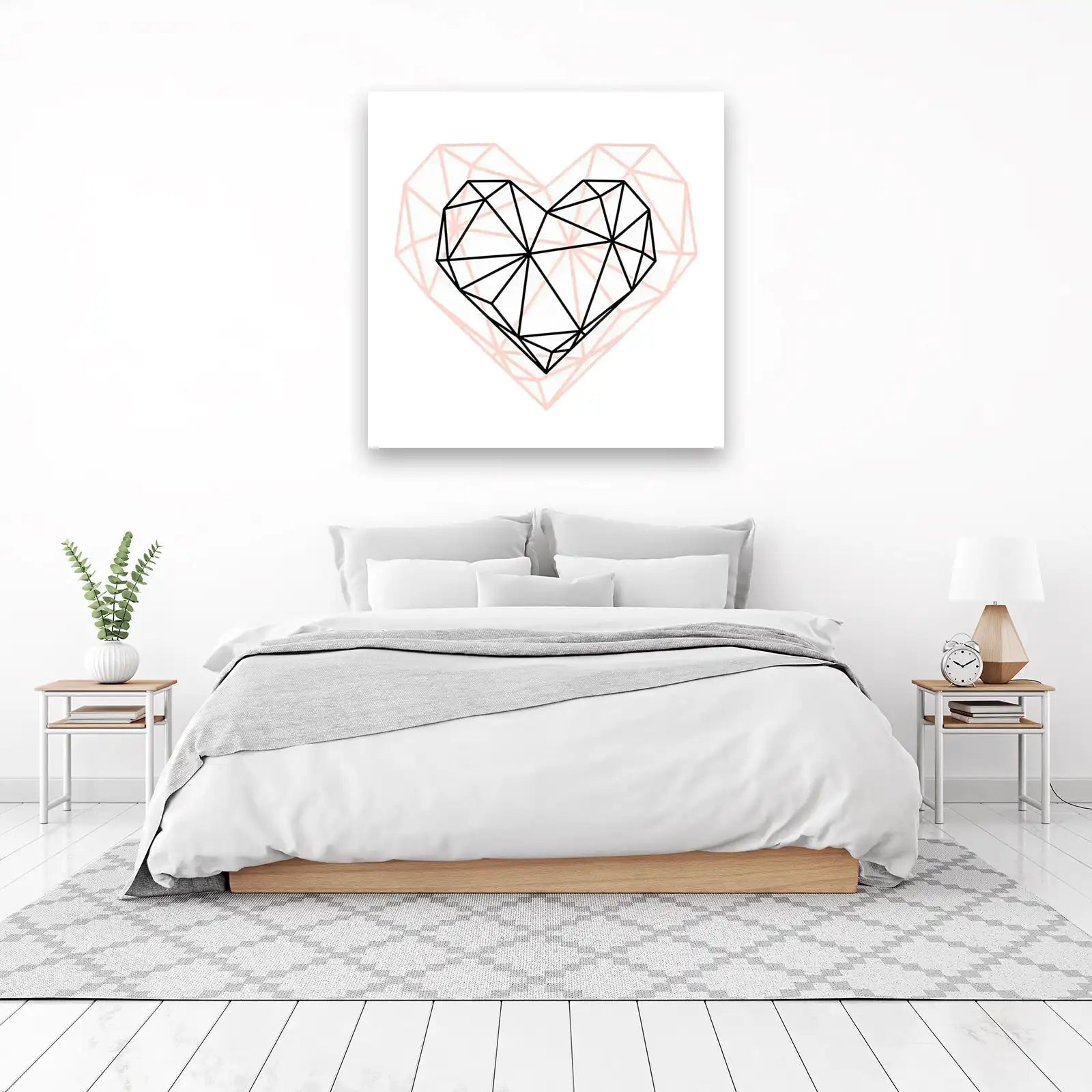 Geometric Heart Line Art Wall Art