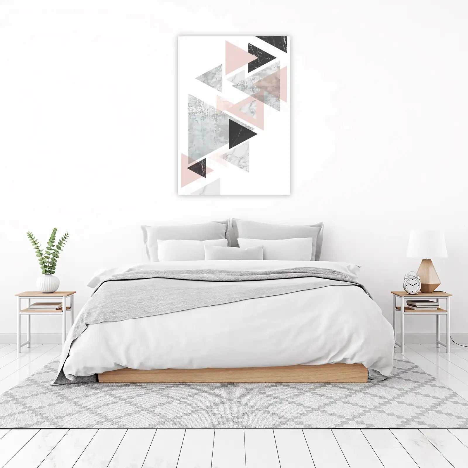 Geometric Blush & Marble Wall Art