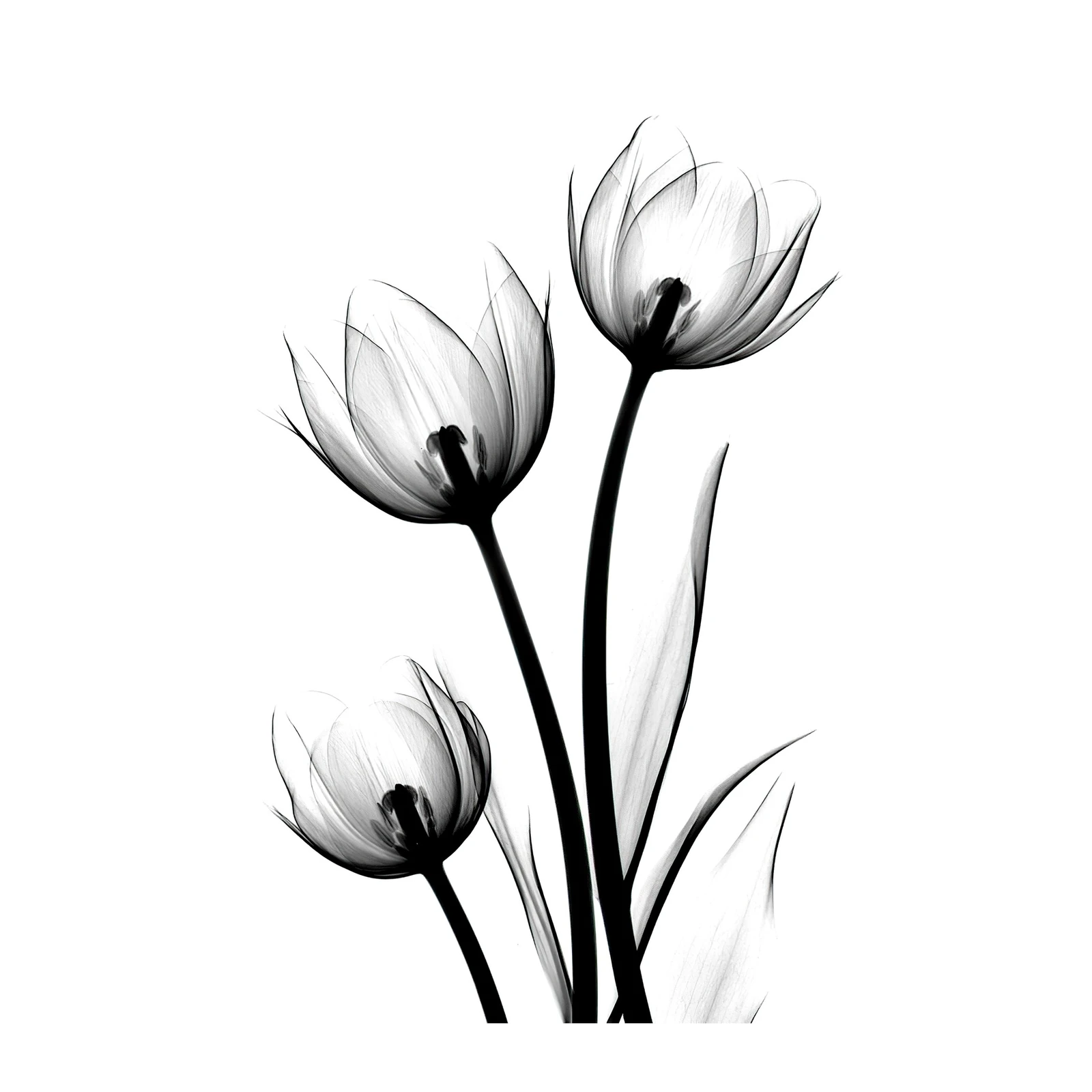 X-Ray Tulip Elegance Wall Art