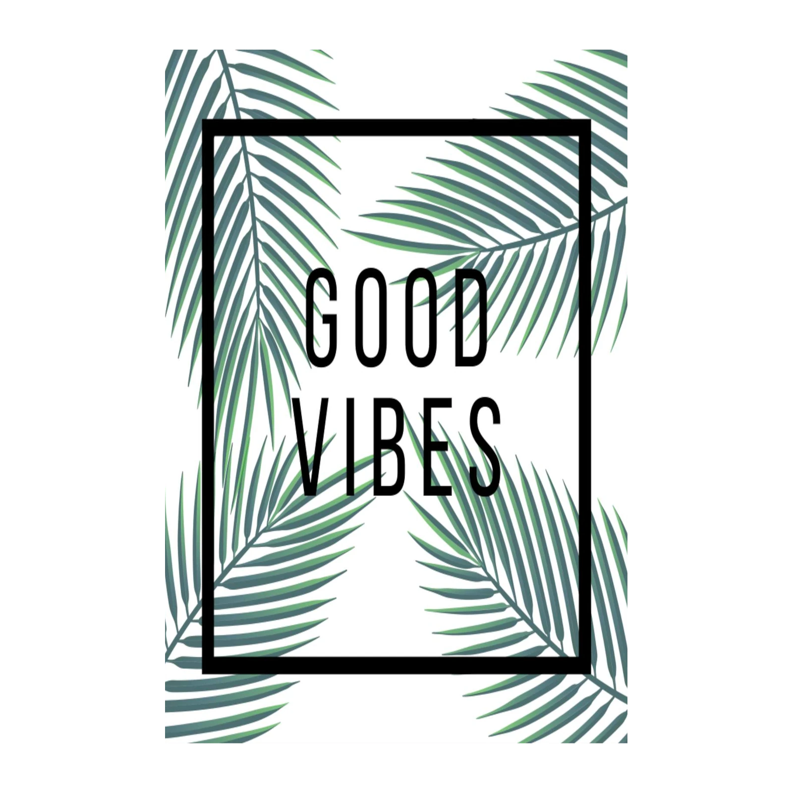 Good Vibes Tropical Palm Leaf Wall Art