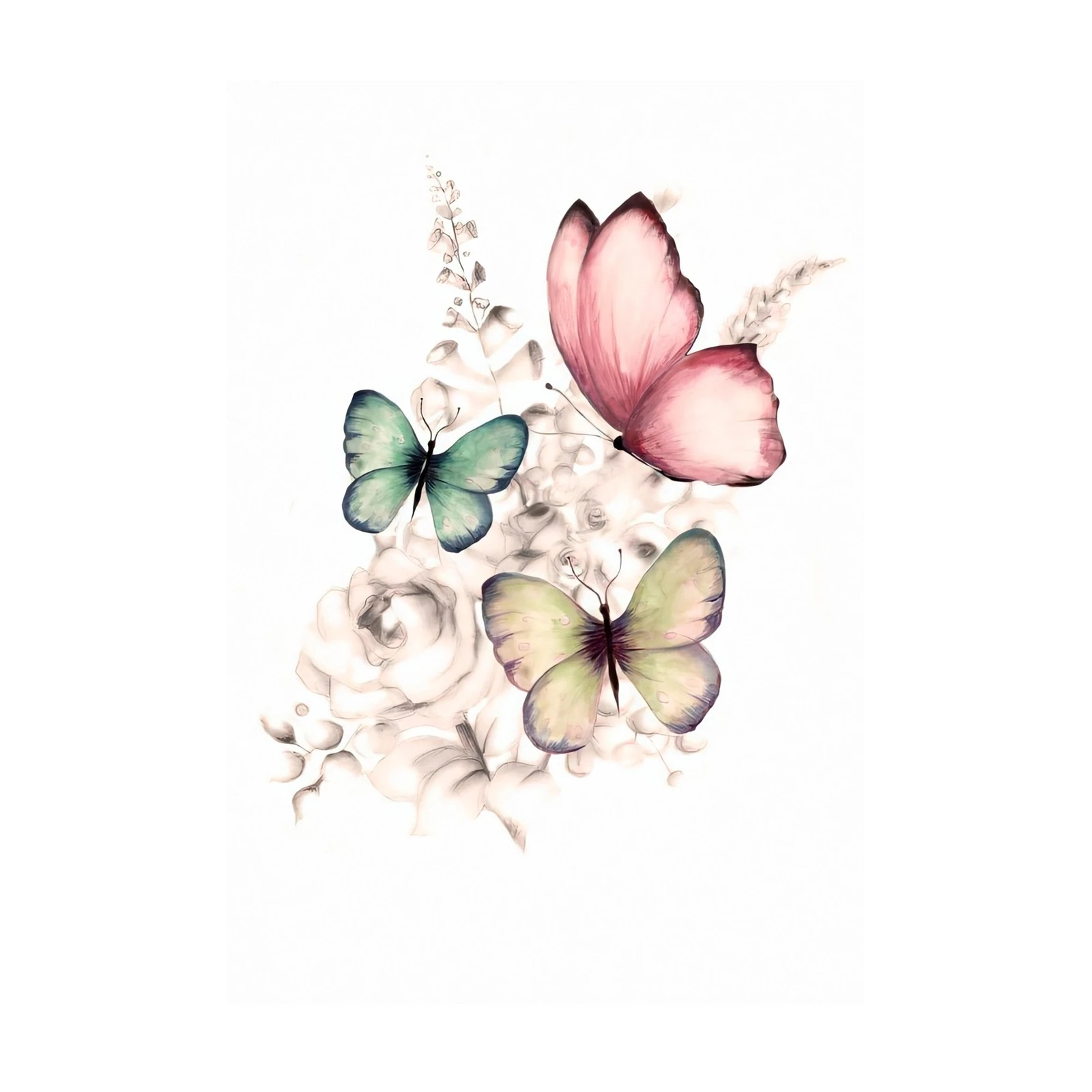 Pastel Butterfly Floral Dream Wall Art