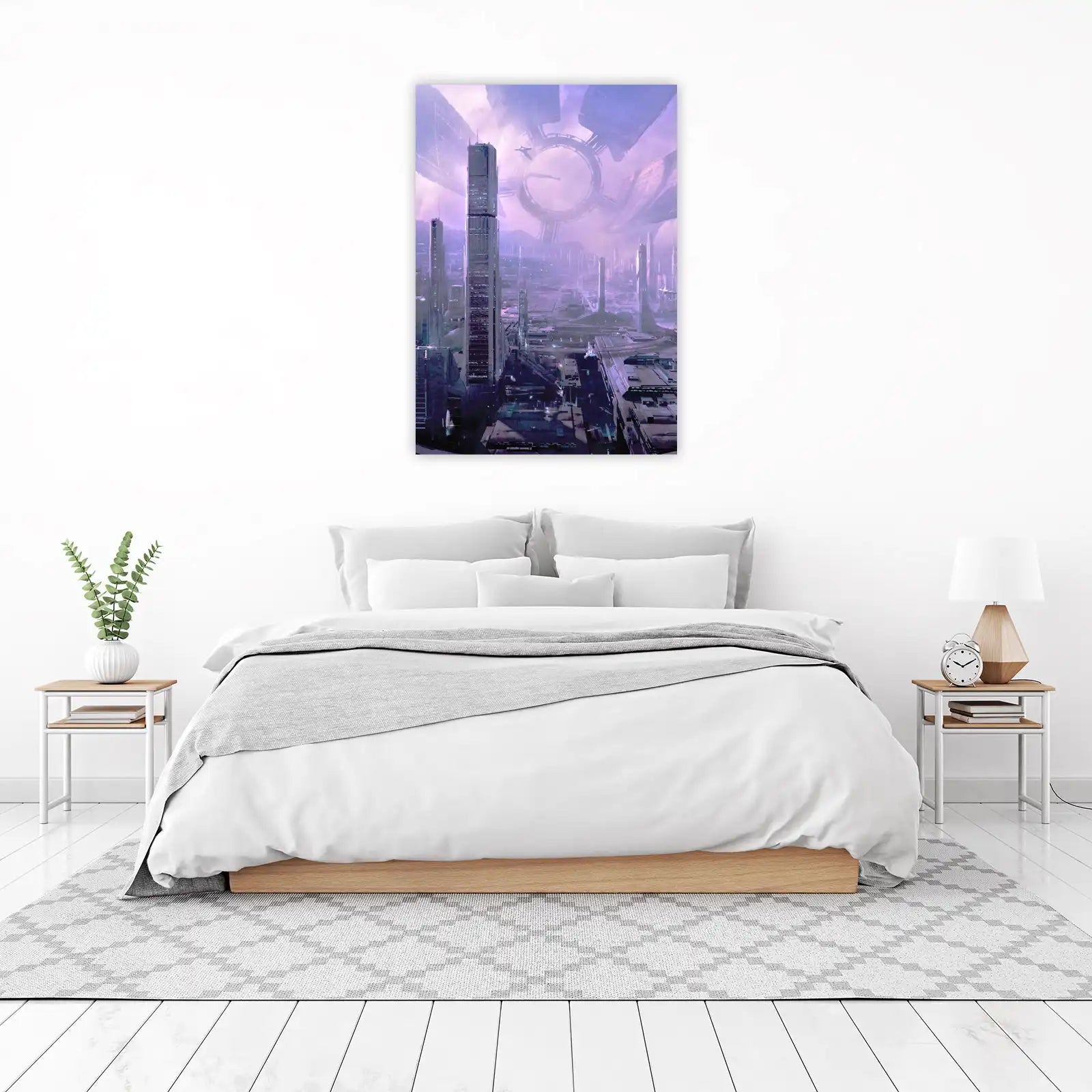 Sci-Fi Cityscape & Space Station Wall Art
