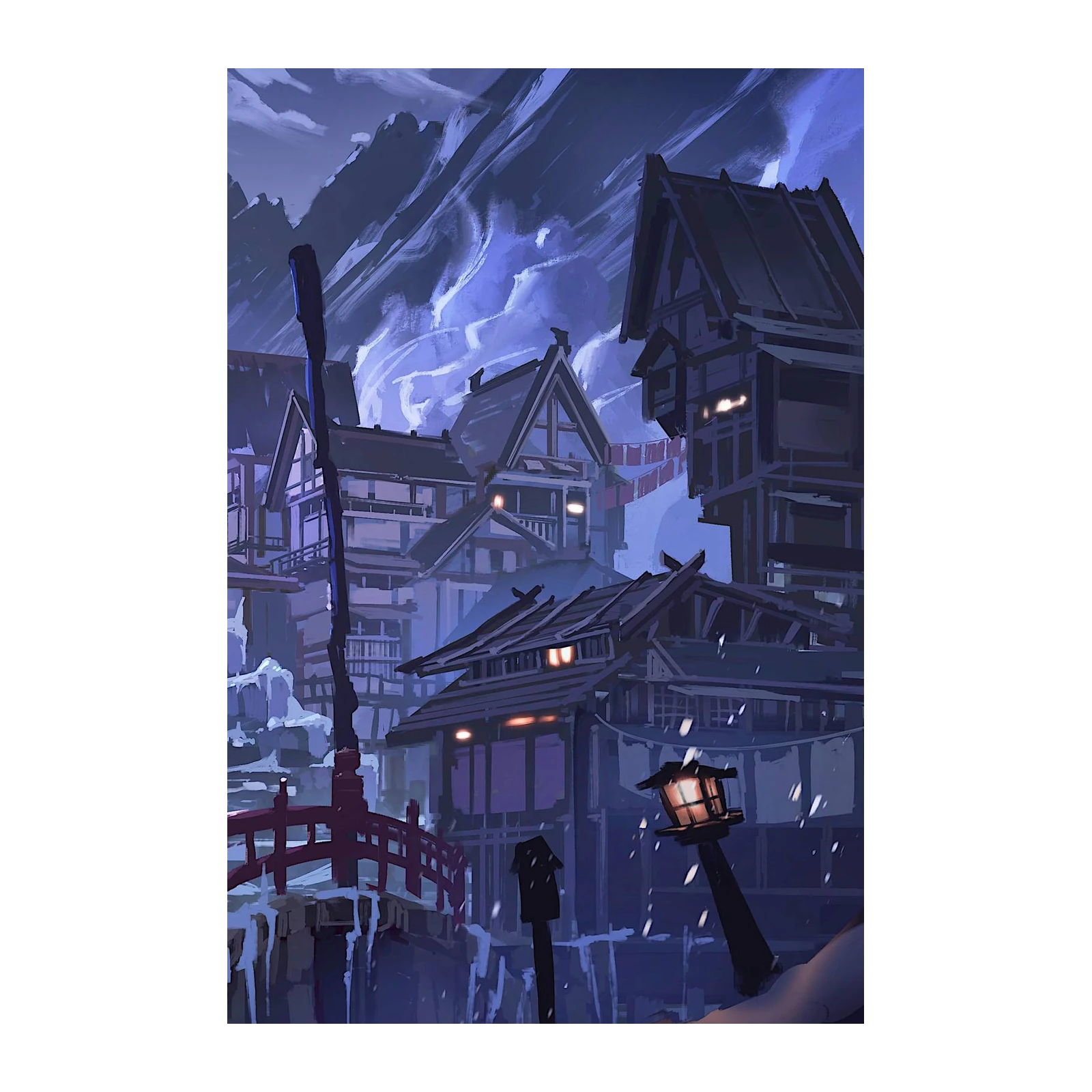 Enchanting Winter Village Wall Art