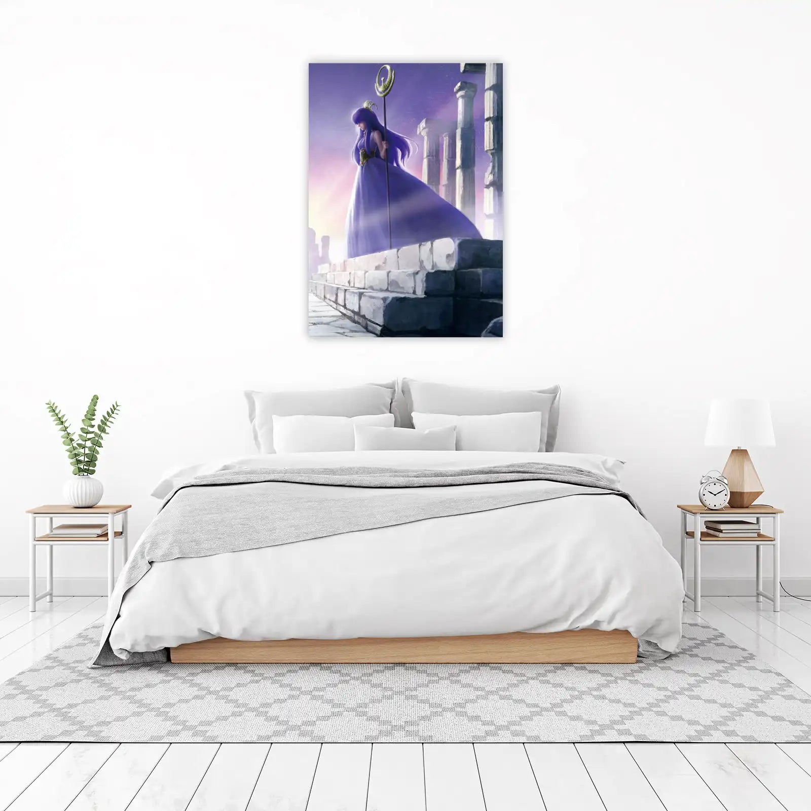 Serene Goddess Purple Dress Wall Art