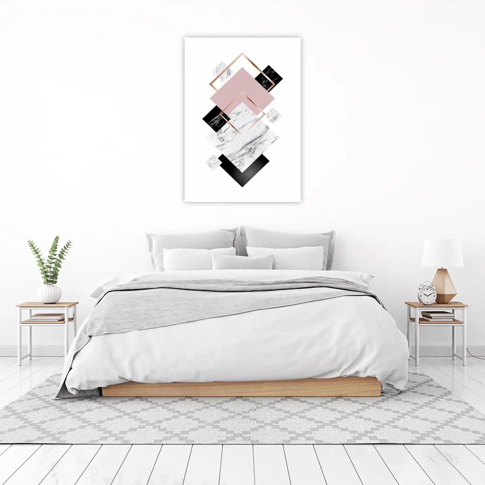Modern Geometric Marble Rose Gold Wall Art