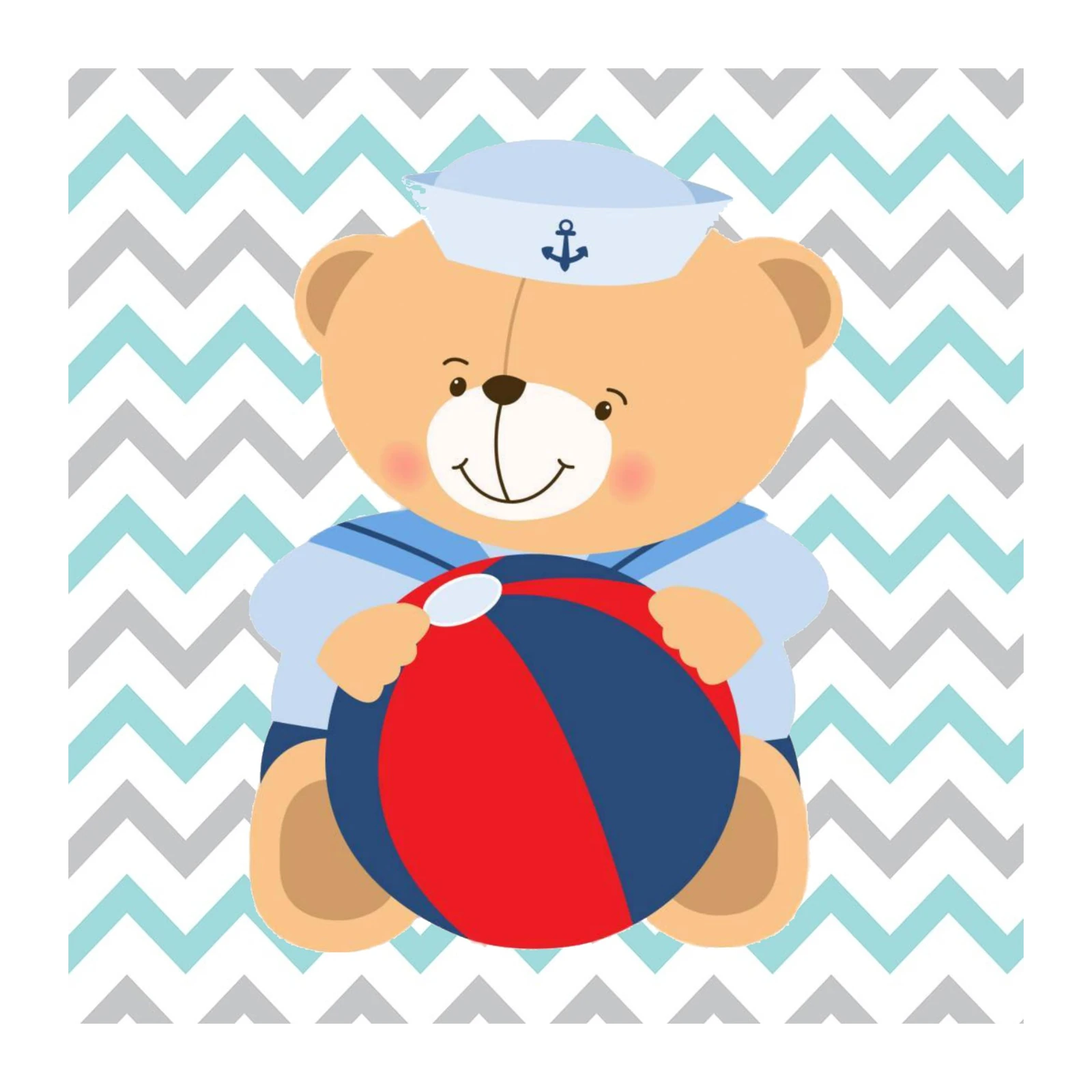 Nautical Bear & Beach Ball Wall Art