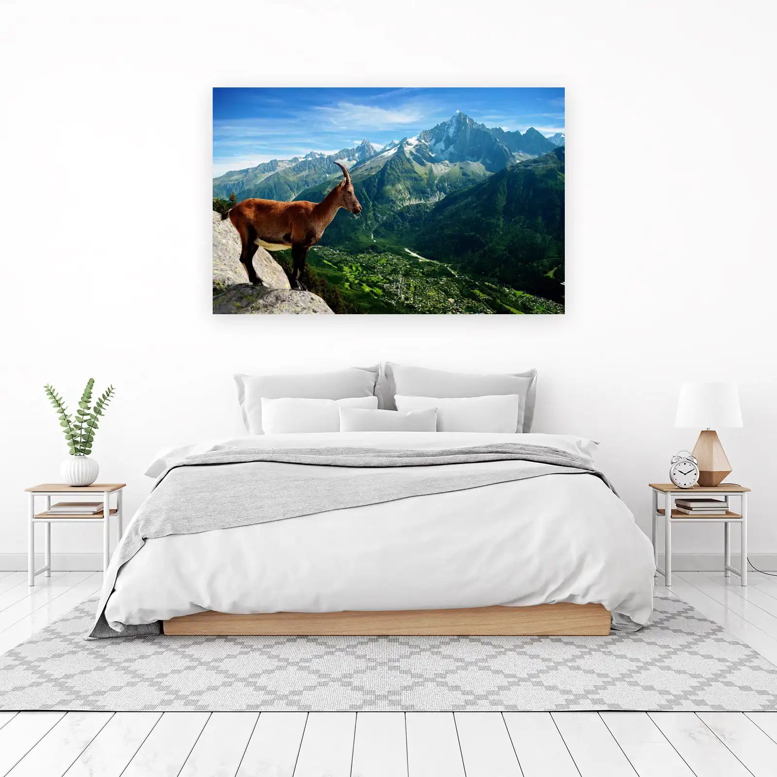 Majestic Alpine Ibex Mountain Landscape Wall Art