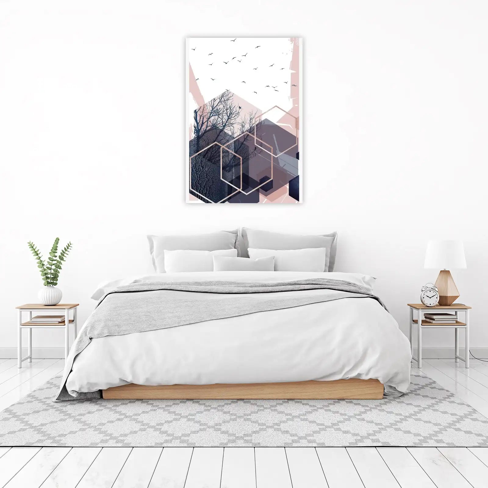 Geometric Forest & Birds Wall Art