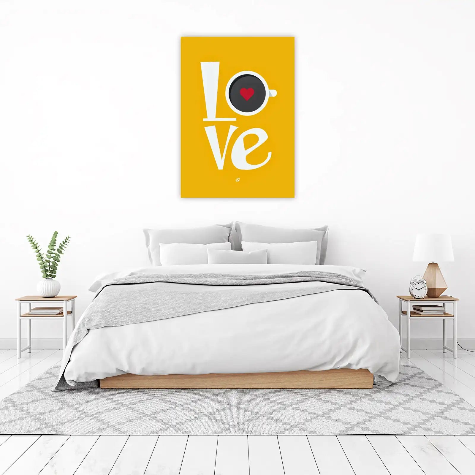 Love Coffee Heart Graphic Wall Art