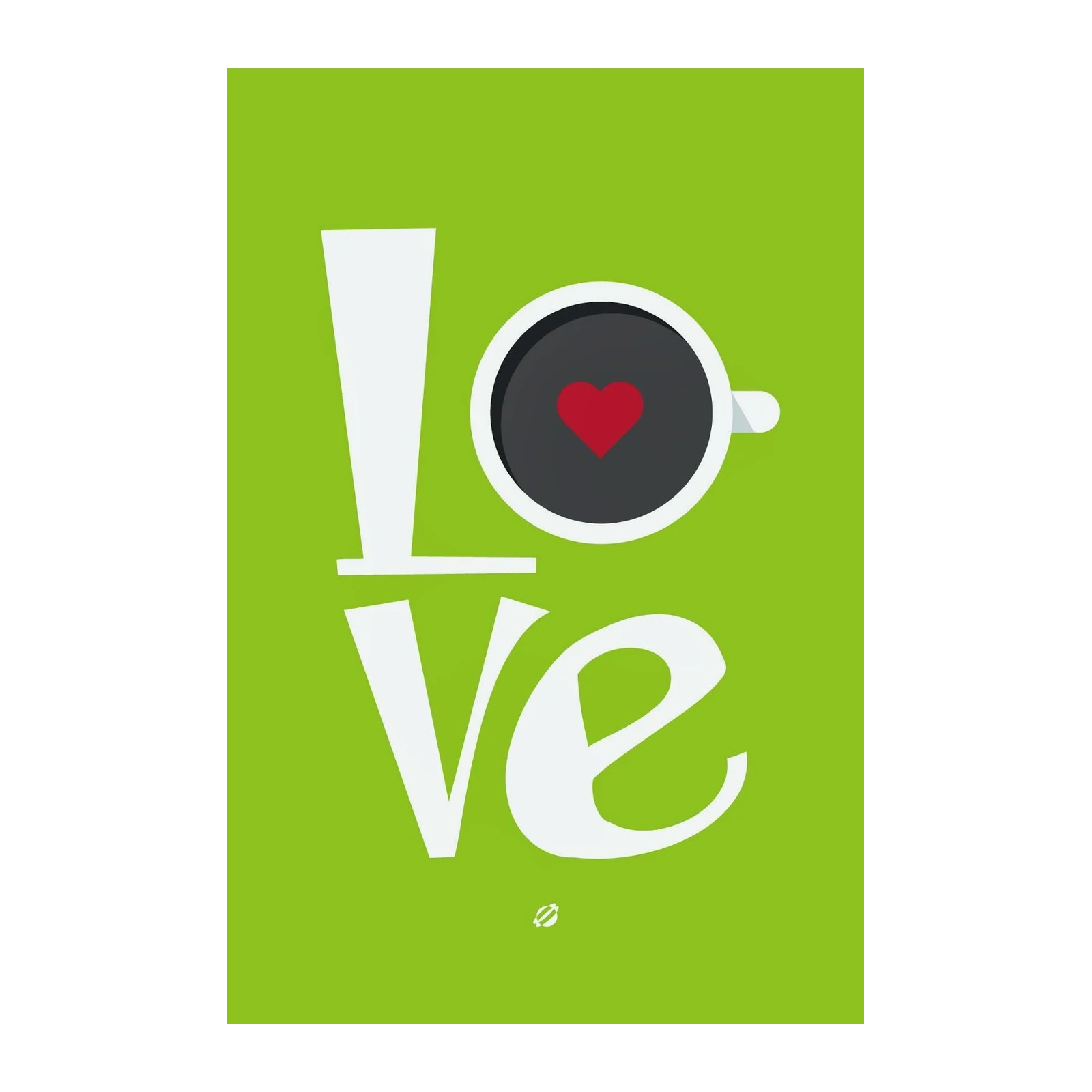 Love Coffee Heart Modern Typography Wall Art