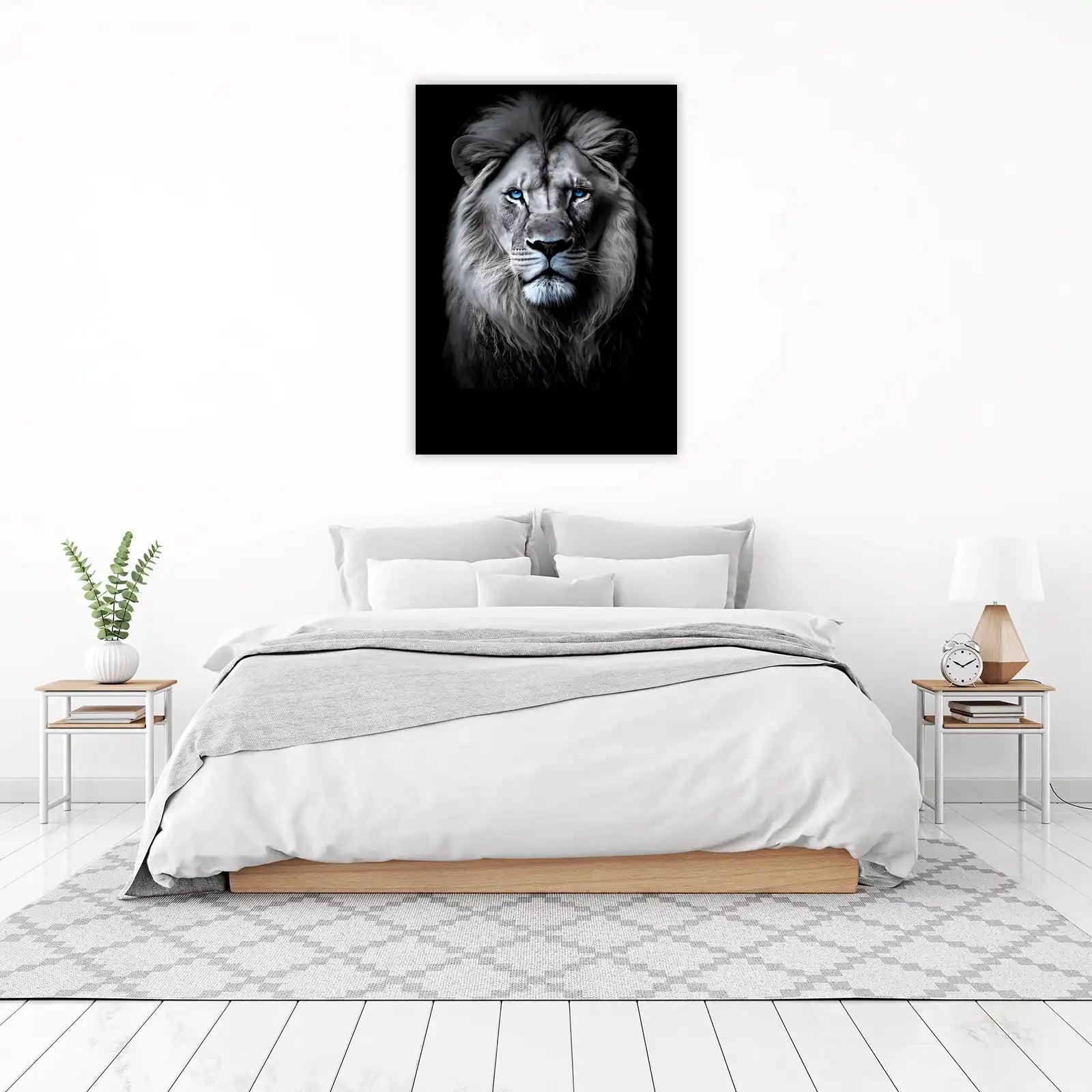 Majestic Lion with Blue Eyes Wall Art
