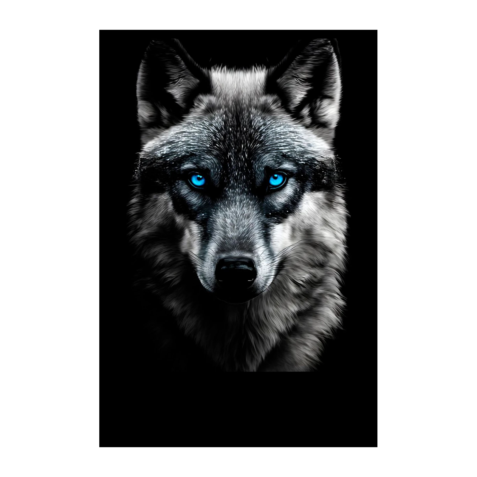 Majestic Wolf with Blue Eyes Wall Art