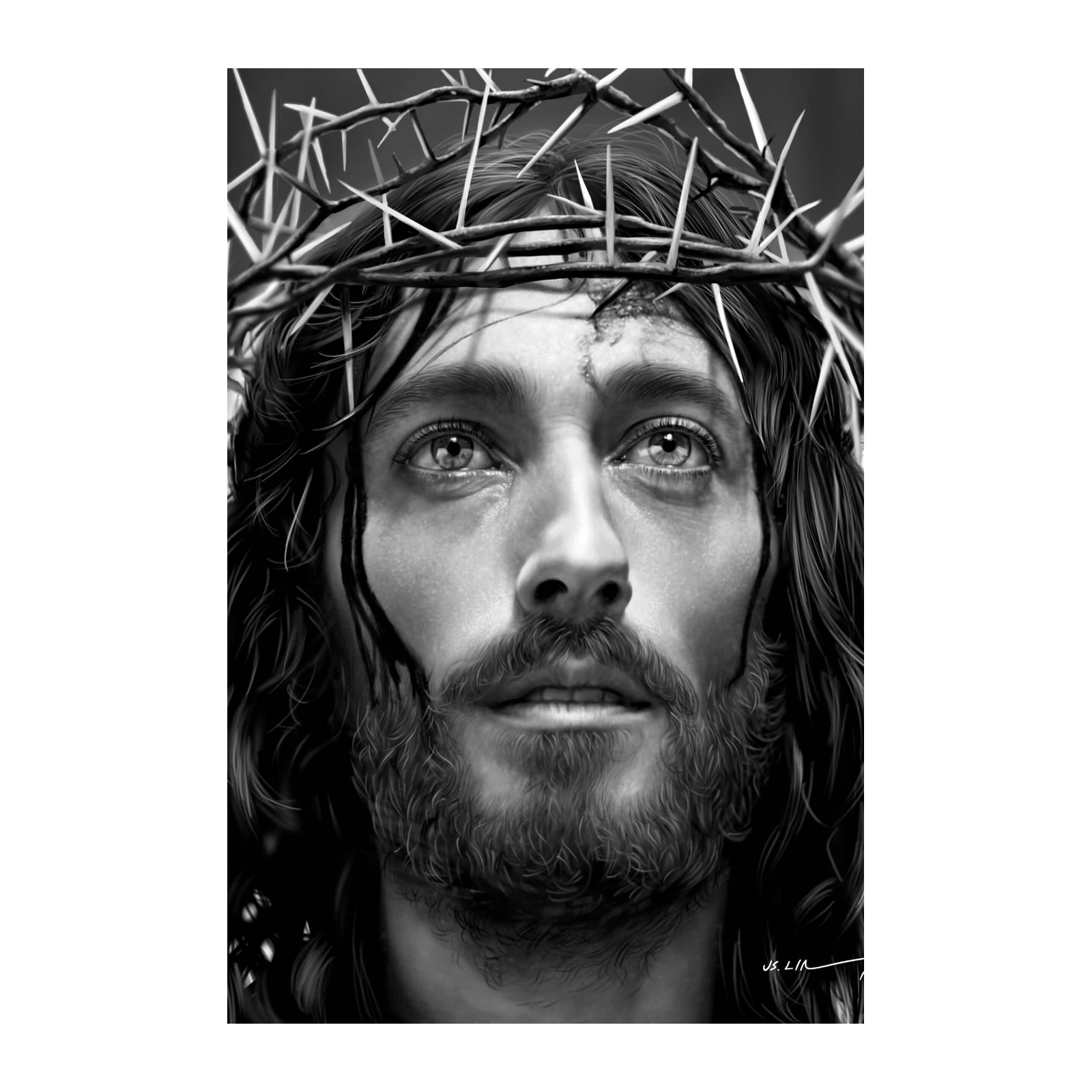 Divine Gaze Jesus Crown of Thorns Wall Art