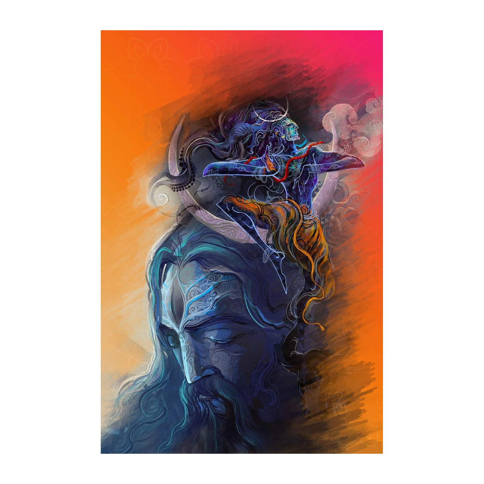 Shiva Tandav Abstract Art Wall Art
