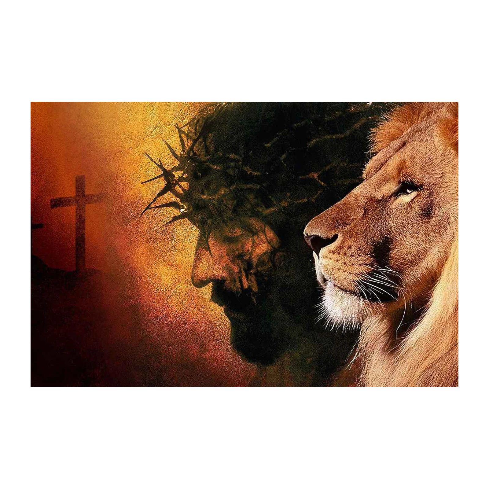 Lion of Judah & Cross Wall Art