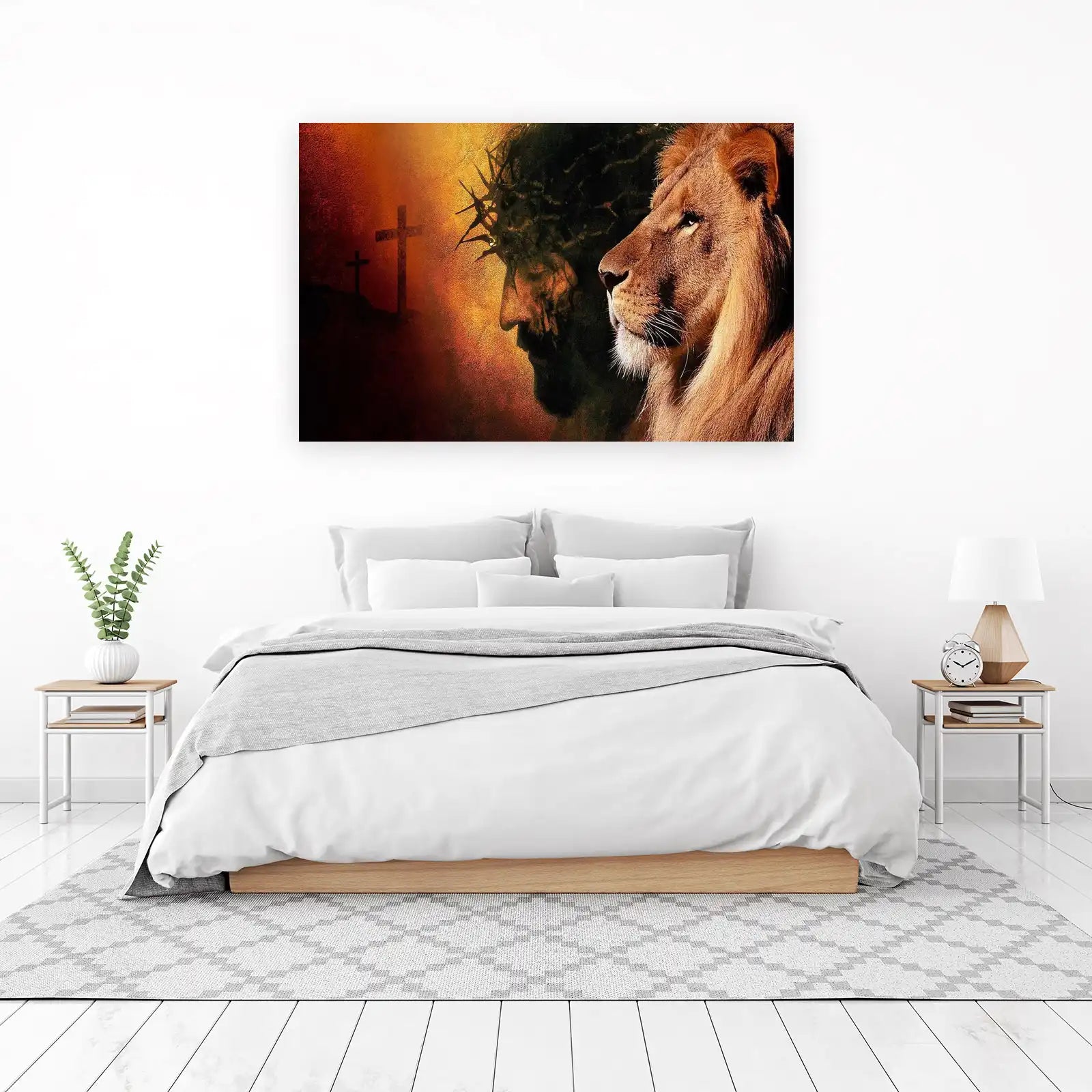 Lion of Judah & Cross Wall Art