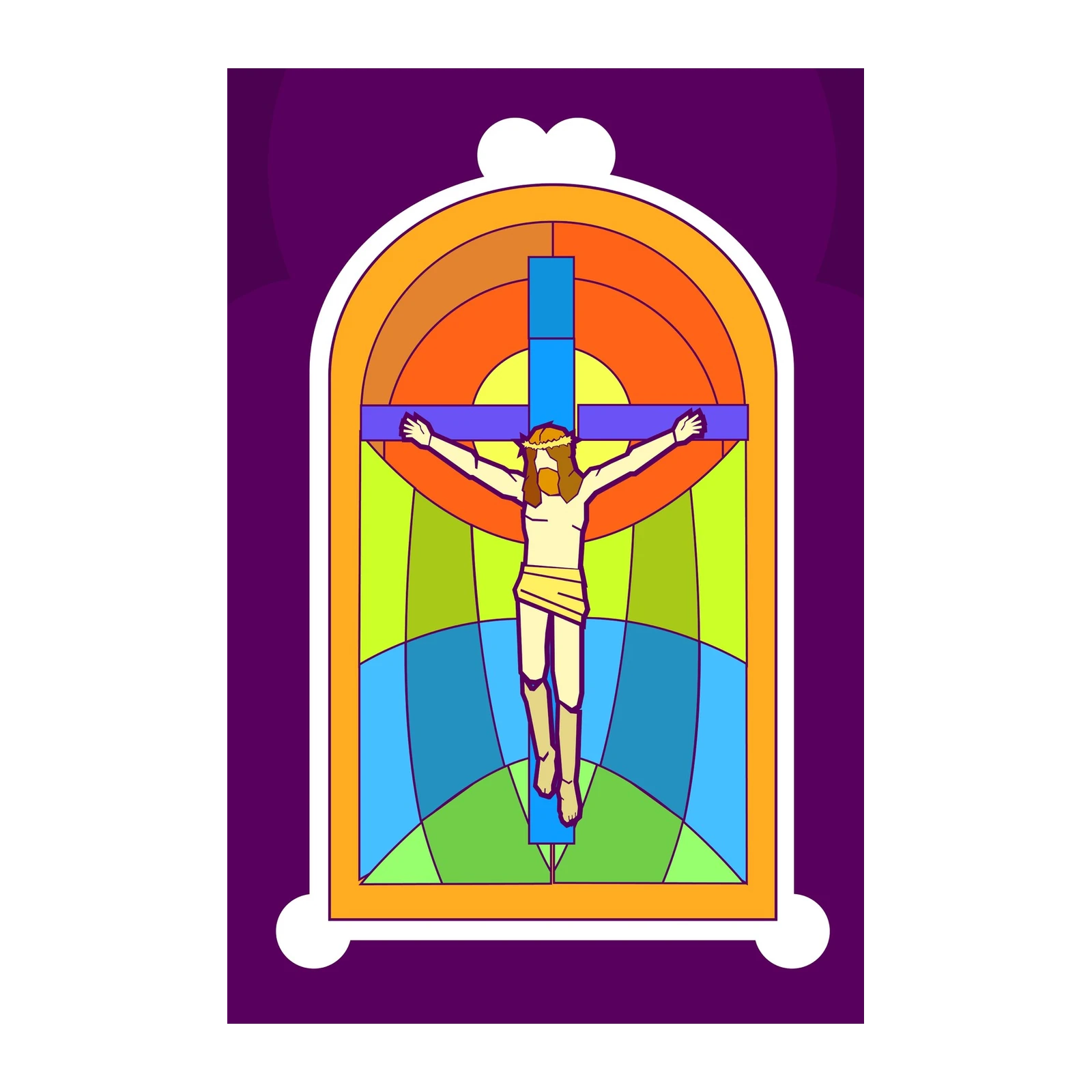 Vibrant Jesus Crucifixion Wall Art