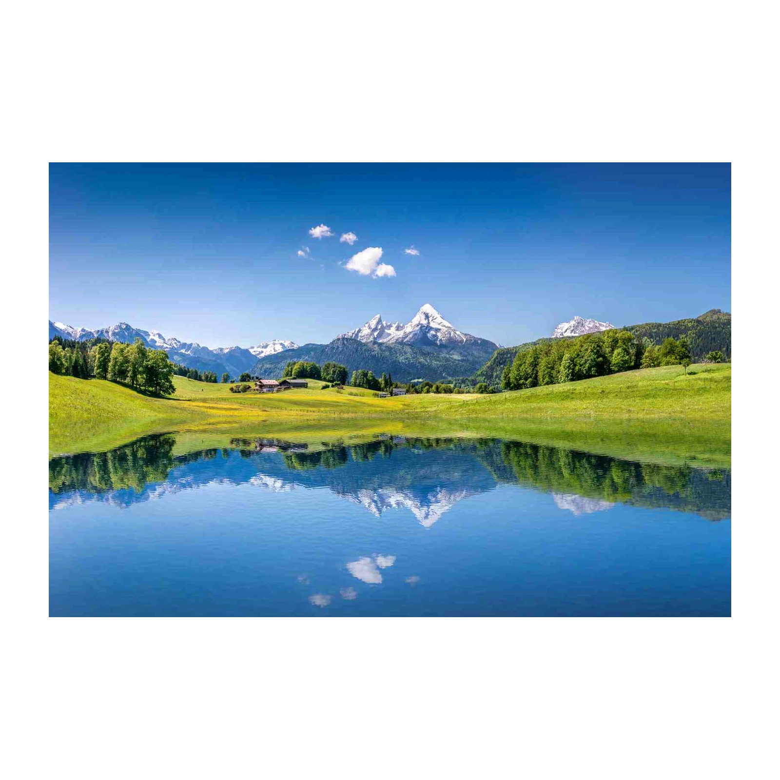 Serene Alpine Lake & Peaks Wall Art