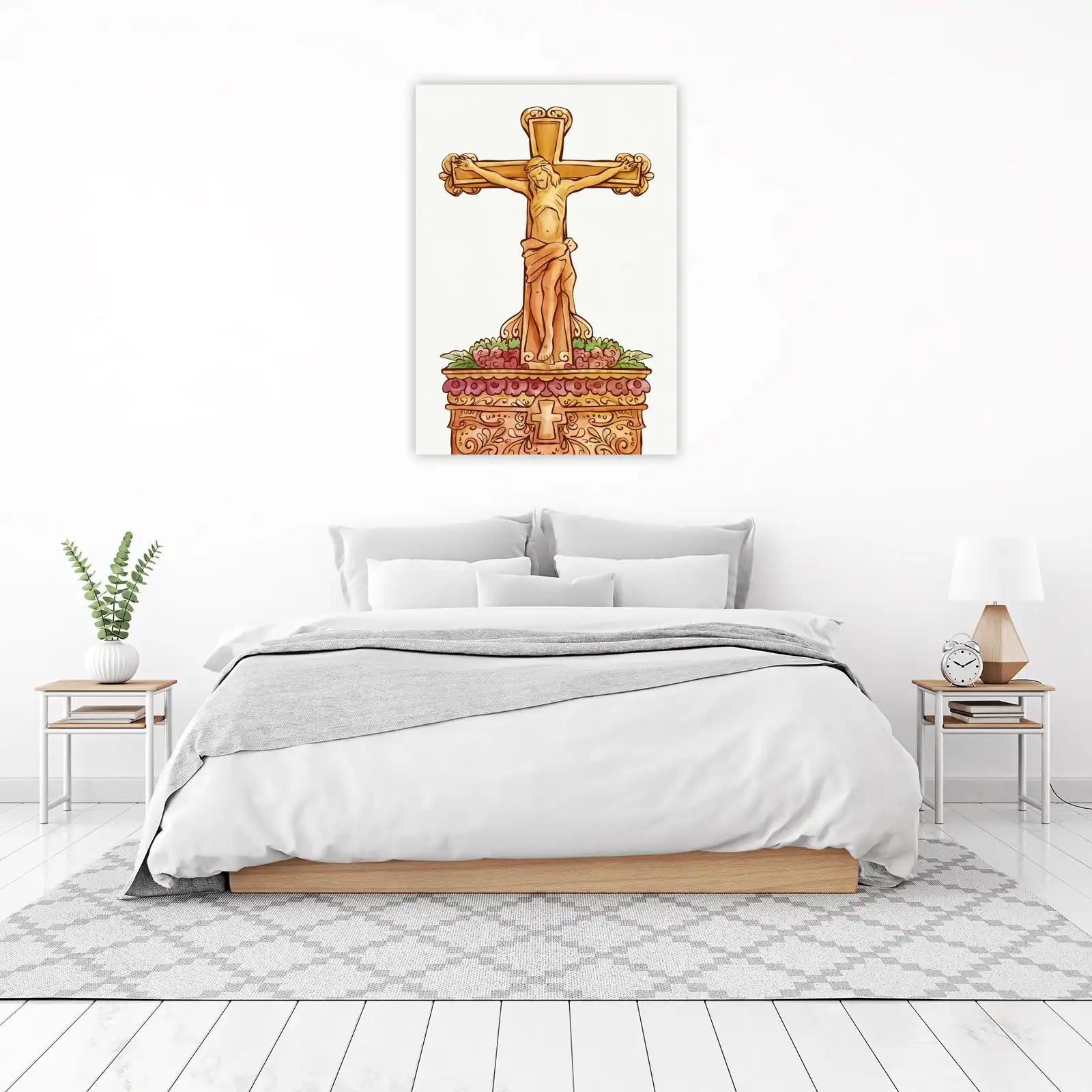 Jesus Crucifixion Watercolor Wall Art