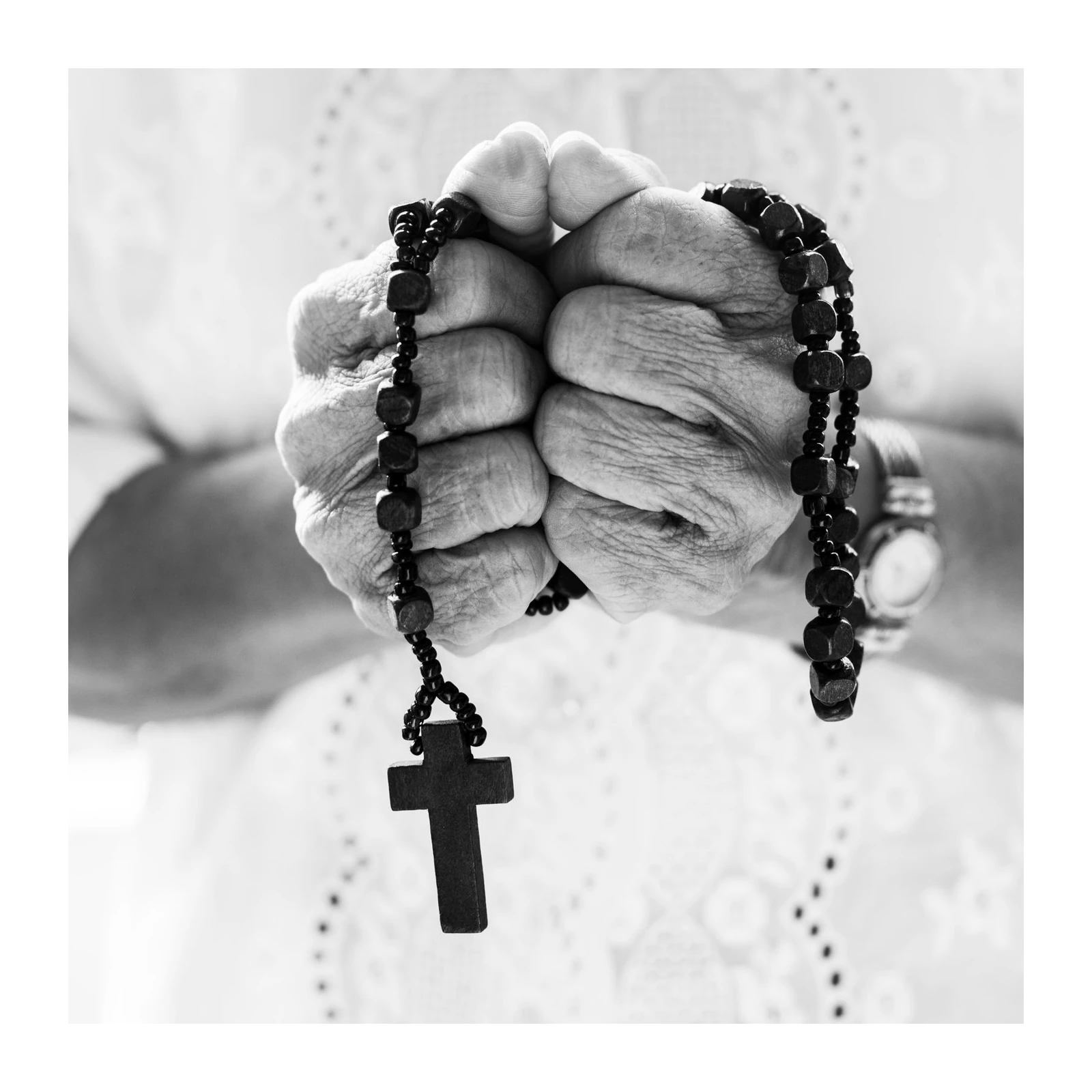 Faithful Hands Rosary Prayer Wall Art