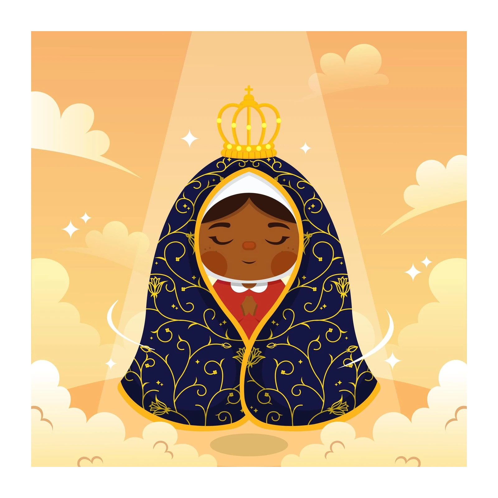 Serene Virgin Mary Aura Wall Art