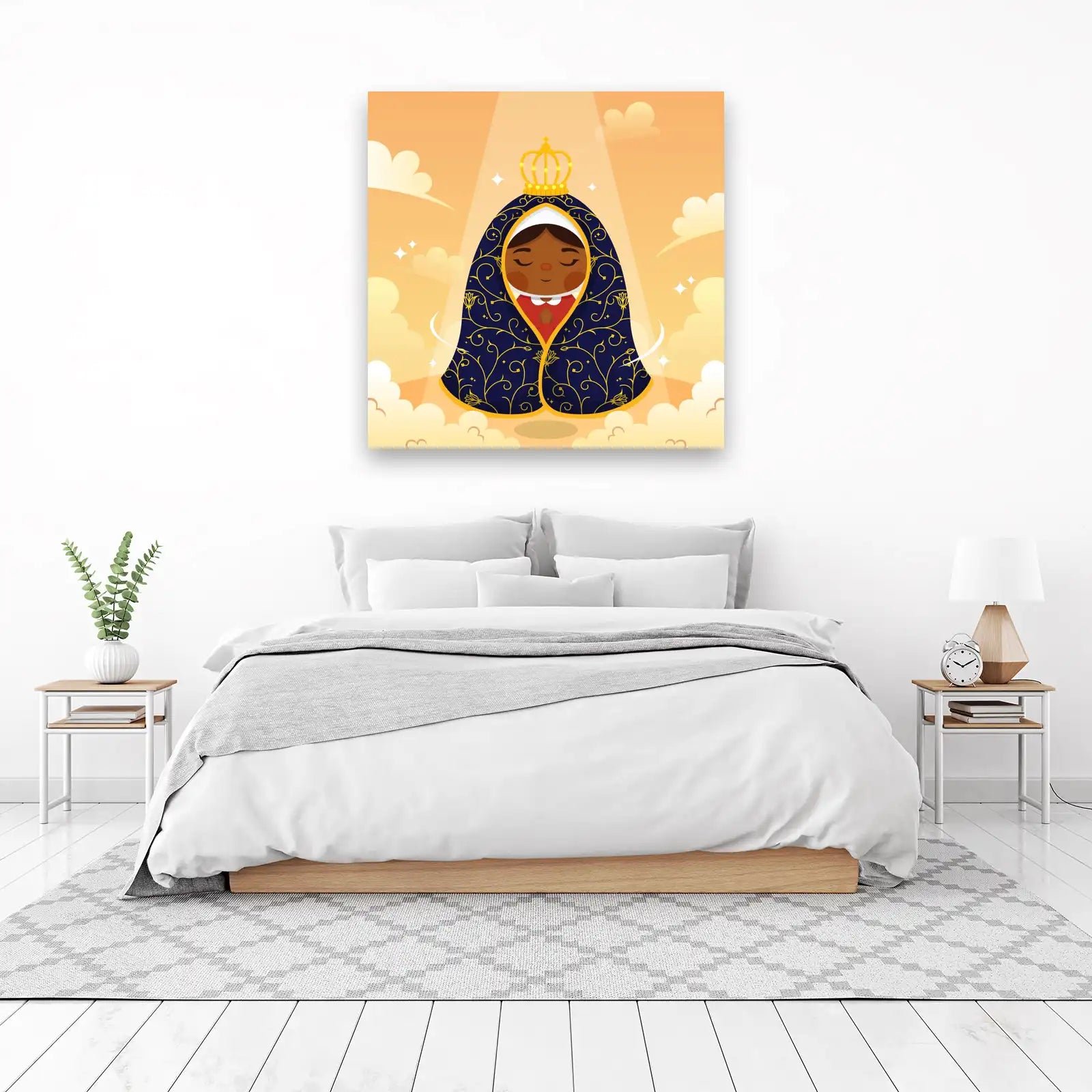 Serene Virgin Mary Aura Wall Art