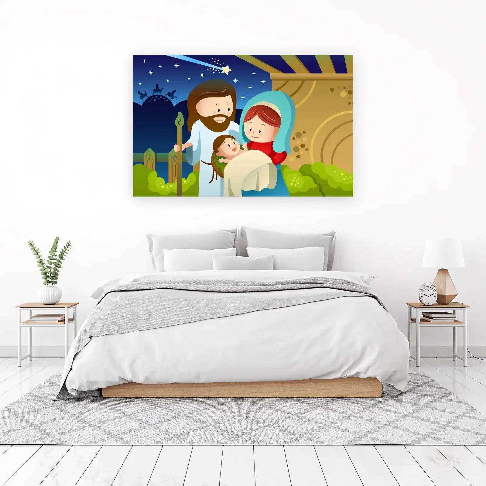 Joyful Nativity Scene Christmas Wall Art