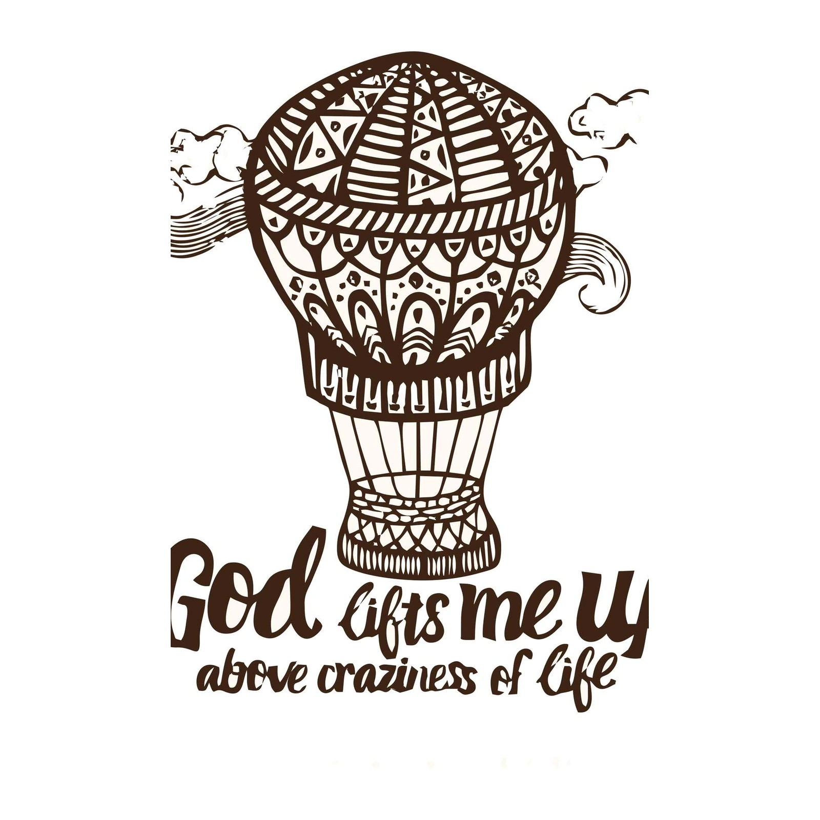 God Lifts Me Up Hot Air Balloon Wall Art