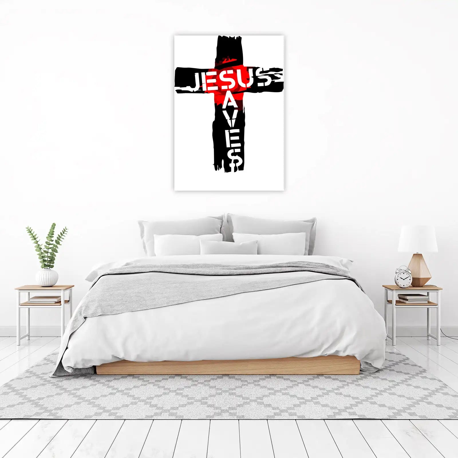 Bold Jesus Saves Cross Art Wall Art