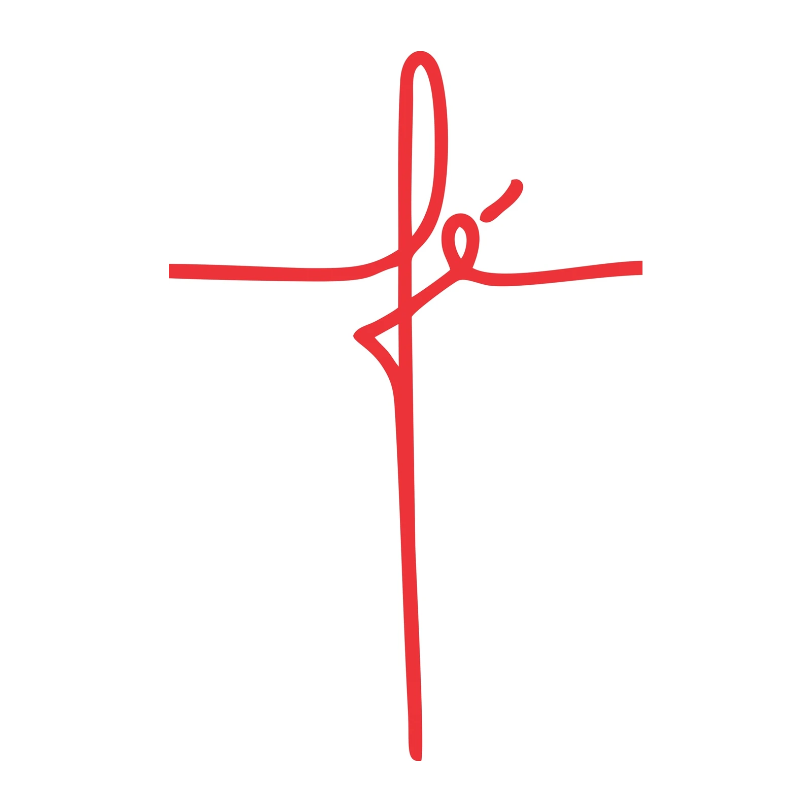 Minimalist Red Faith Symbol Wall Art