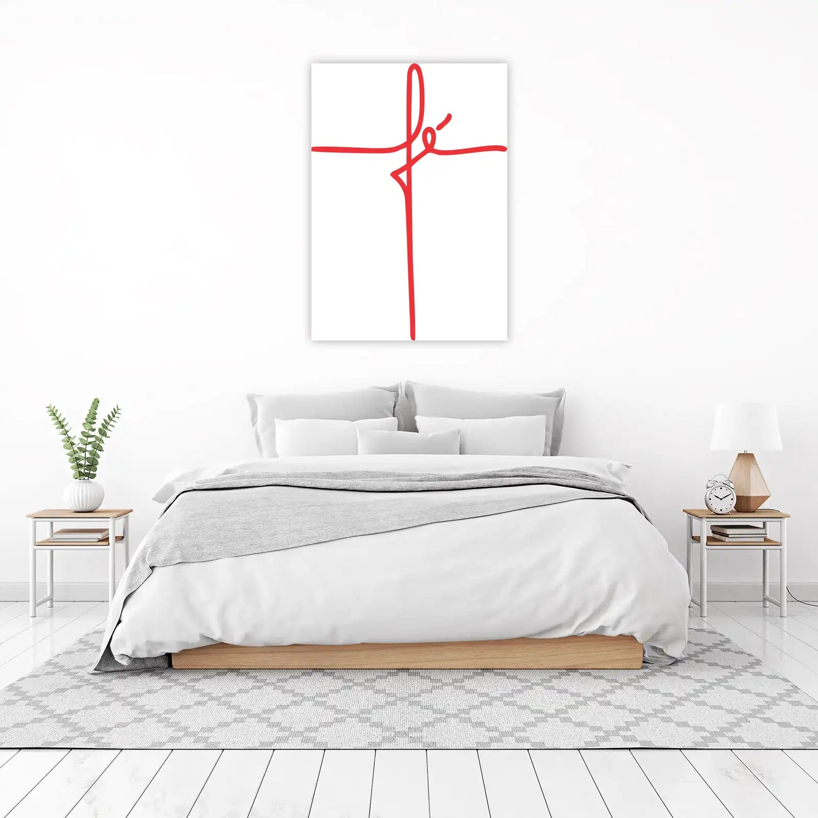 Minimalist Red Faith Symbol Wall Art
