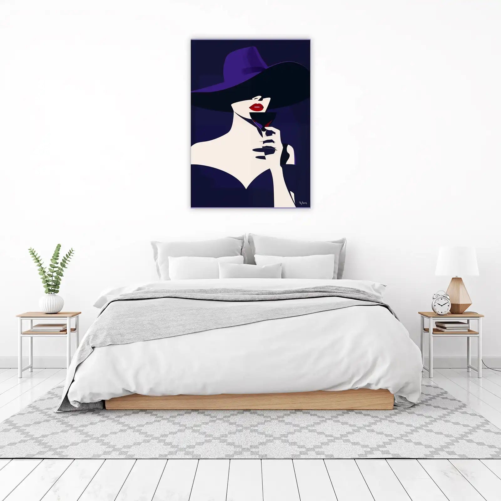 Chic Lady with Wine Wall Art