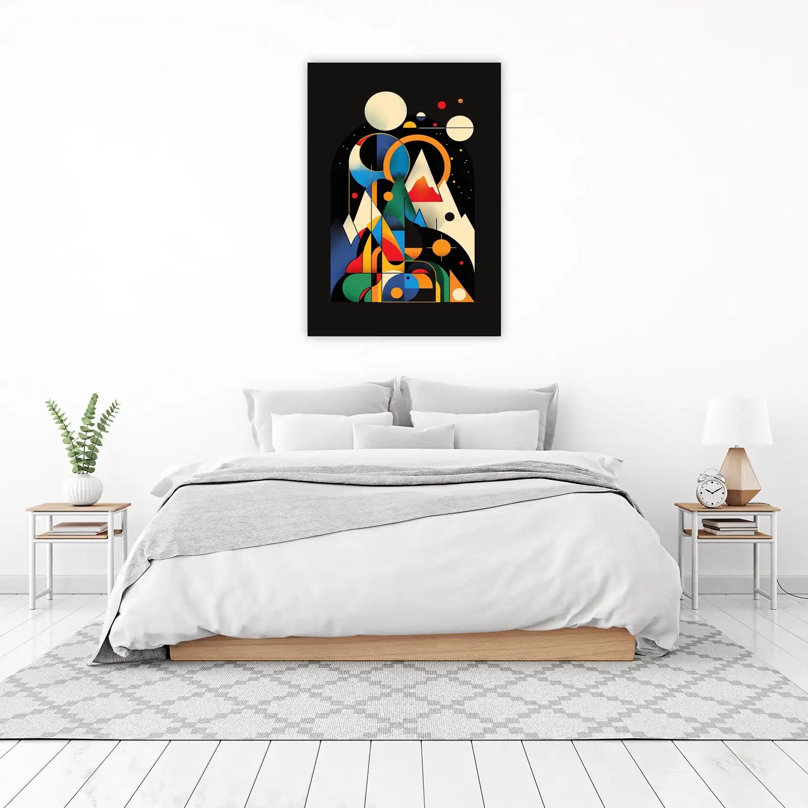 Geometric Lunar Landscape Wall Art